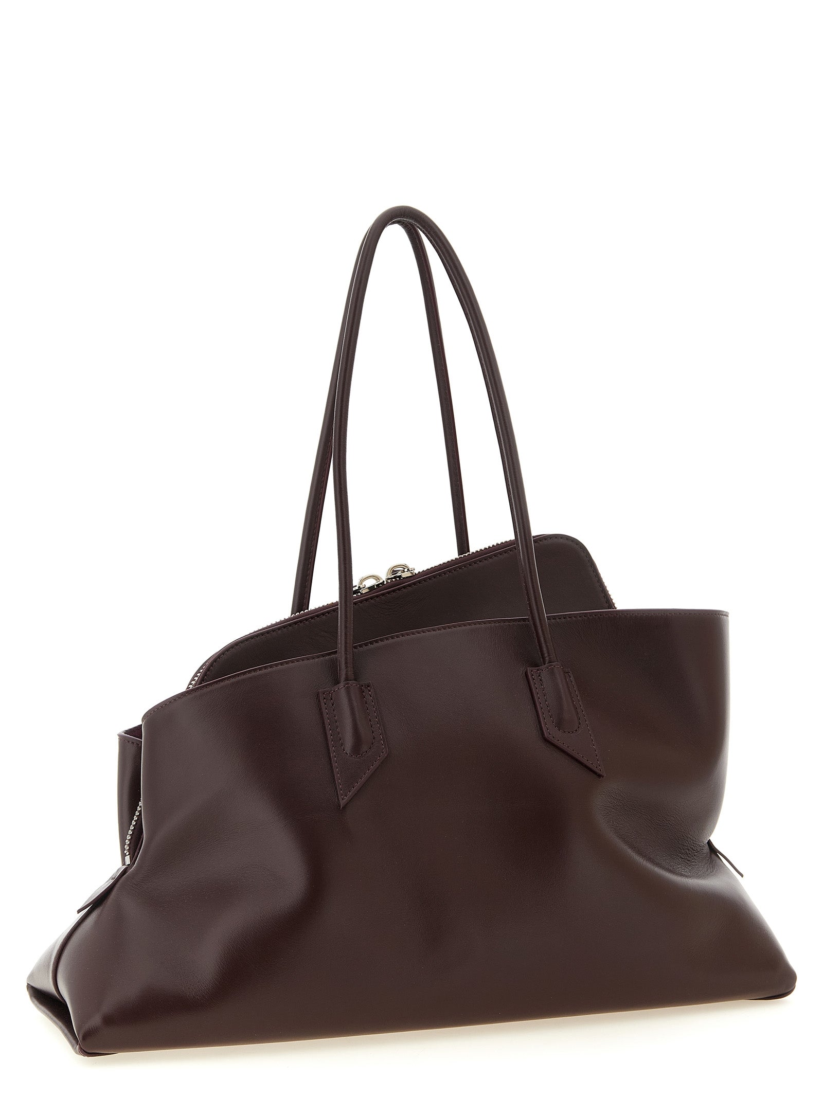 The Attico Purple Calf Leather Shoulder Bag