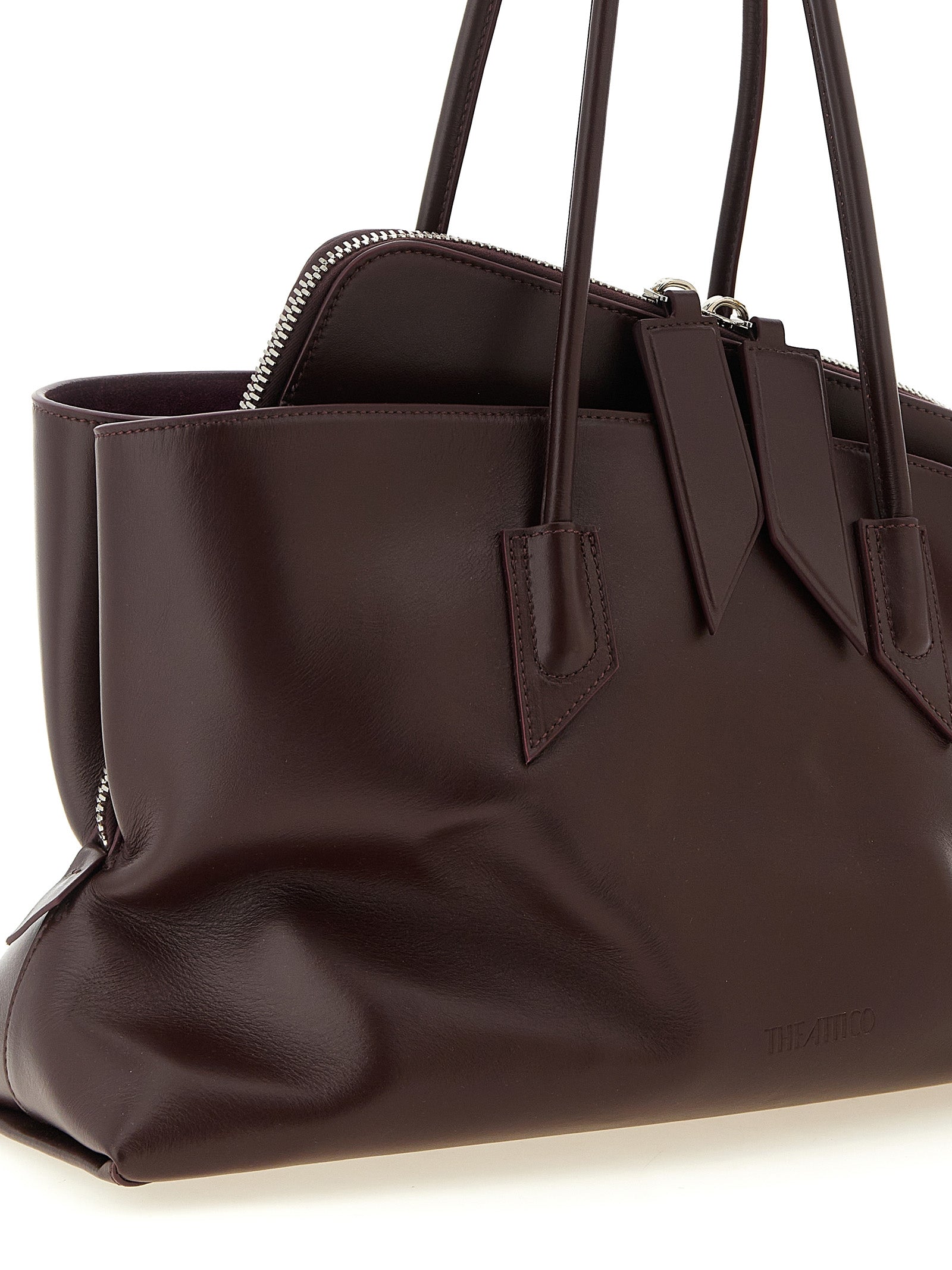 The Attico Purple Calf Leather Shoulder Bag