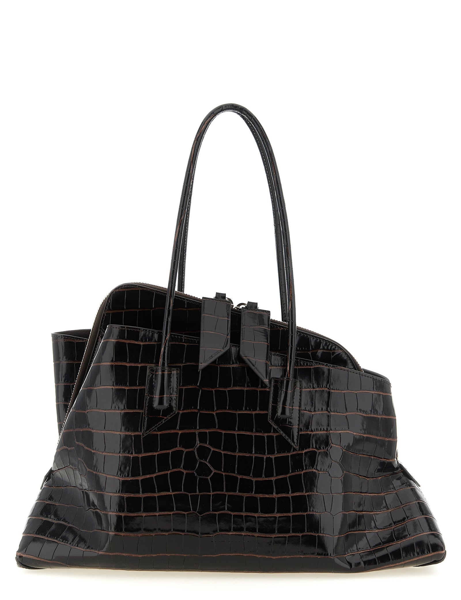 The Attico Dark Brown Calf Leather Shoulder Bag