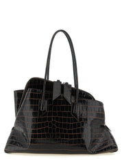 The Attico Dark Brown Calf Leather Shoulder Bag