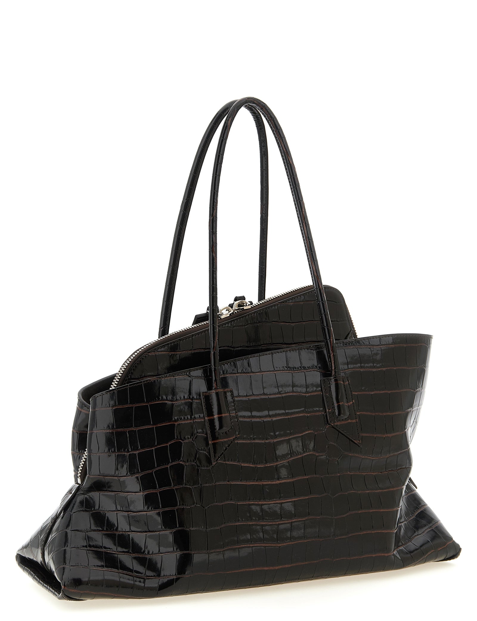 The Attico Dark Brown Calf Leather Shoulder Bag