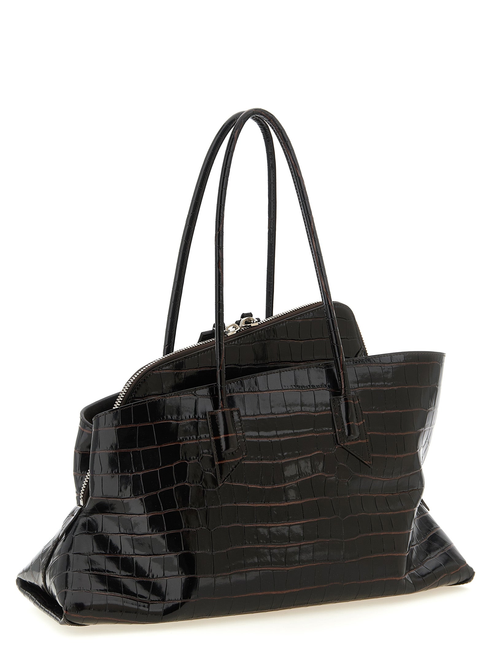 The Attico Dark Brown Calf Leather Shoulder Bag
