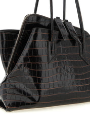 The Attico Dark Brown Calf Leather Shoulder Bag