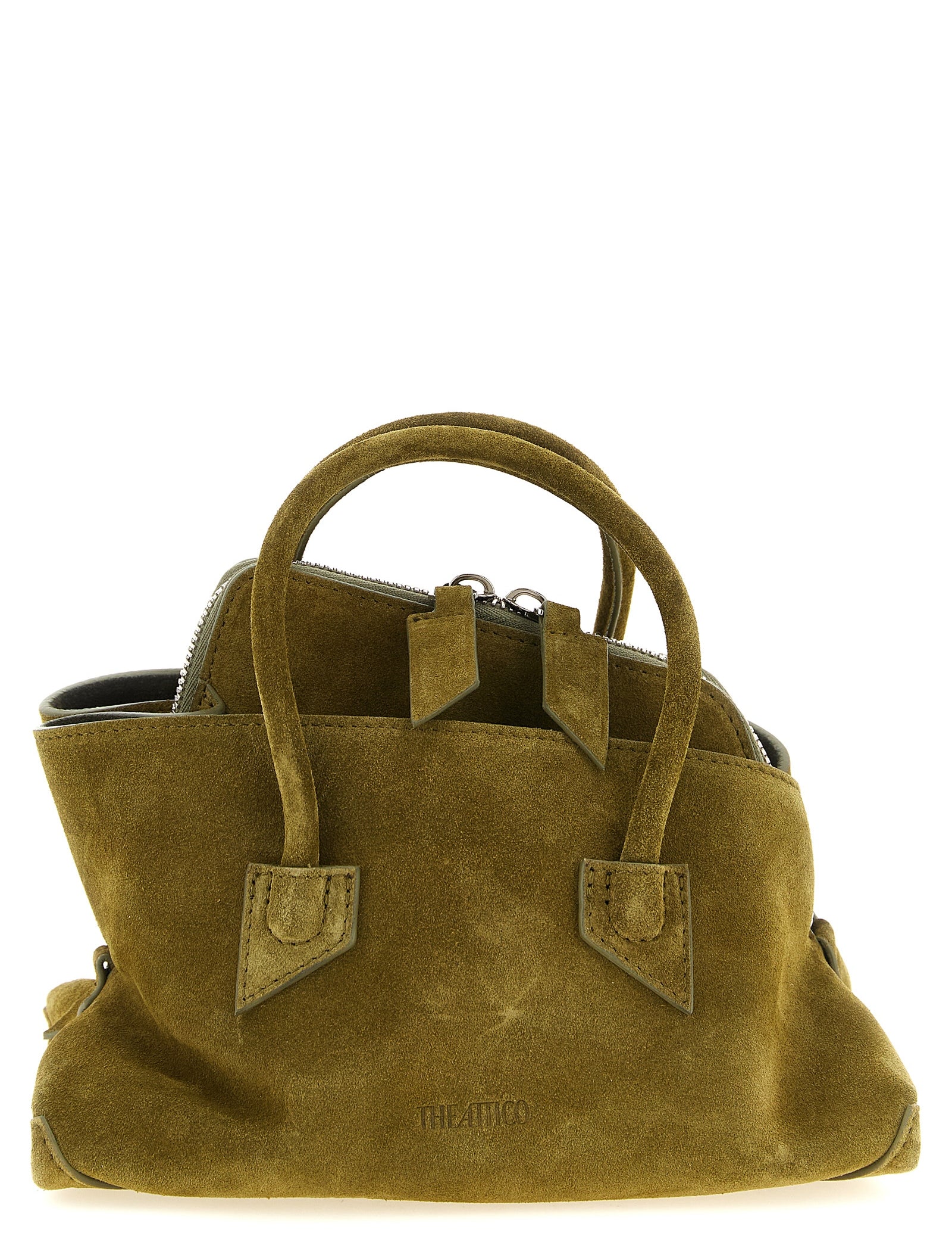 The Attico Olive Green Suede and Leather Handbag