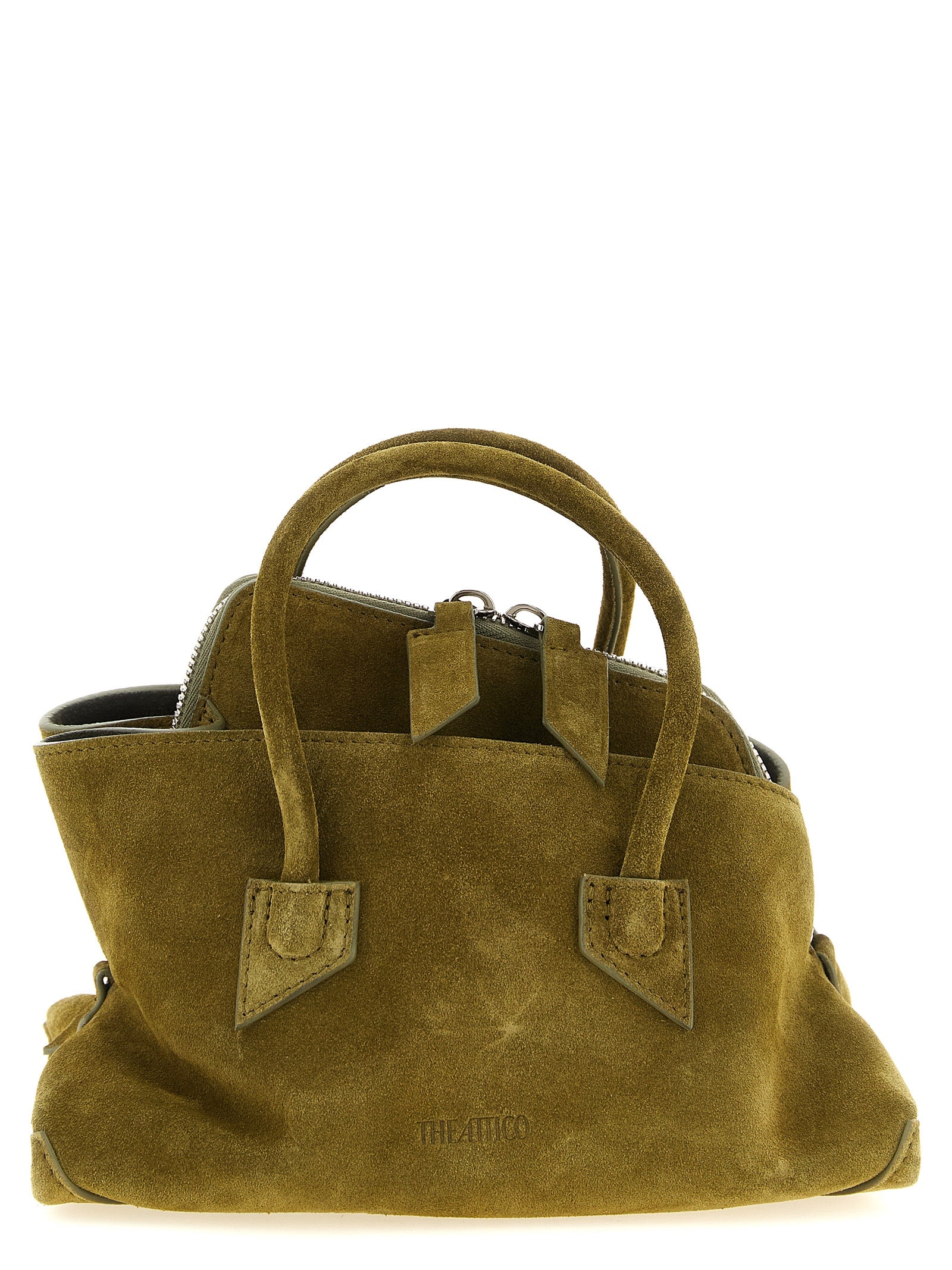 The Attico Olive Green Suede and Leather Handbag