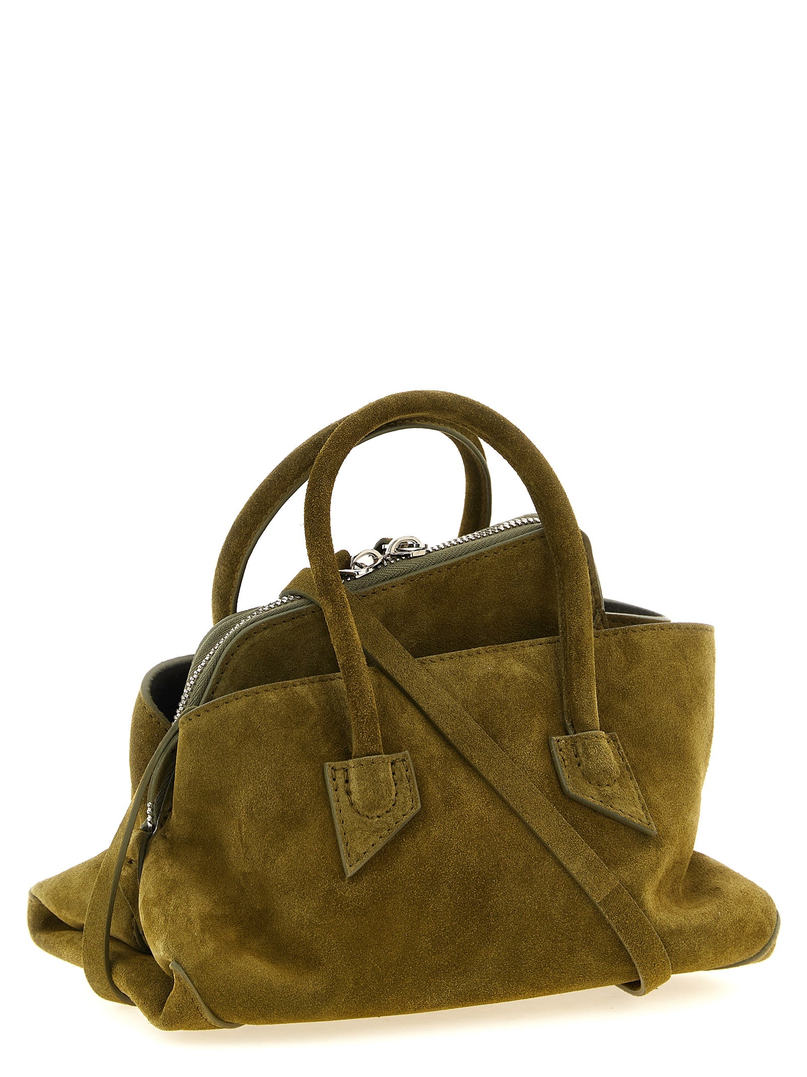 The Attico Olive Green Suede and Leather Handbag