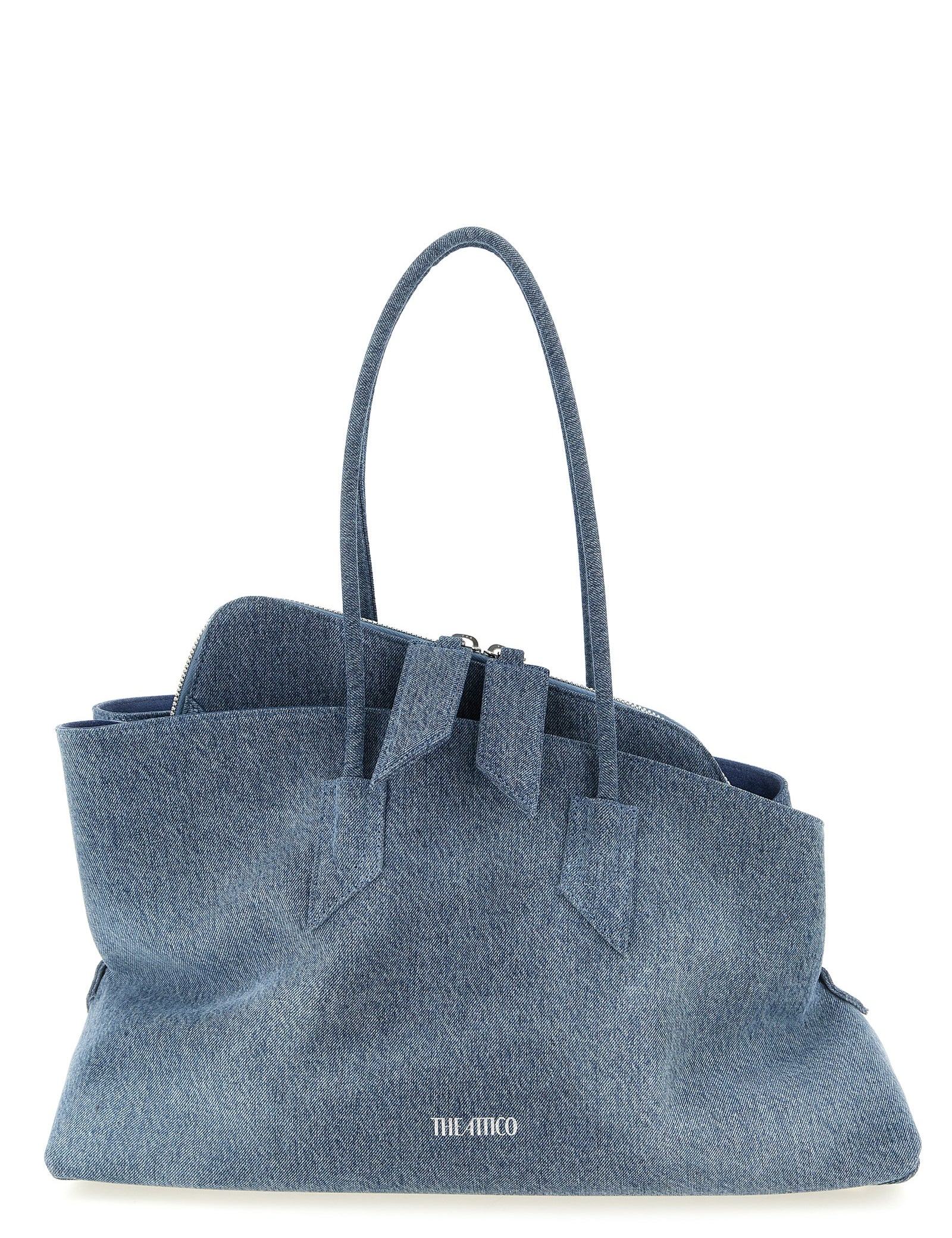 The Attico Blue Cotton Denim Shoulder Bag