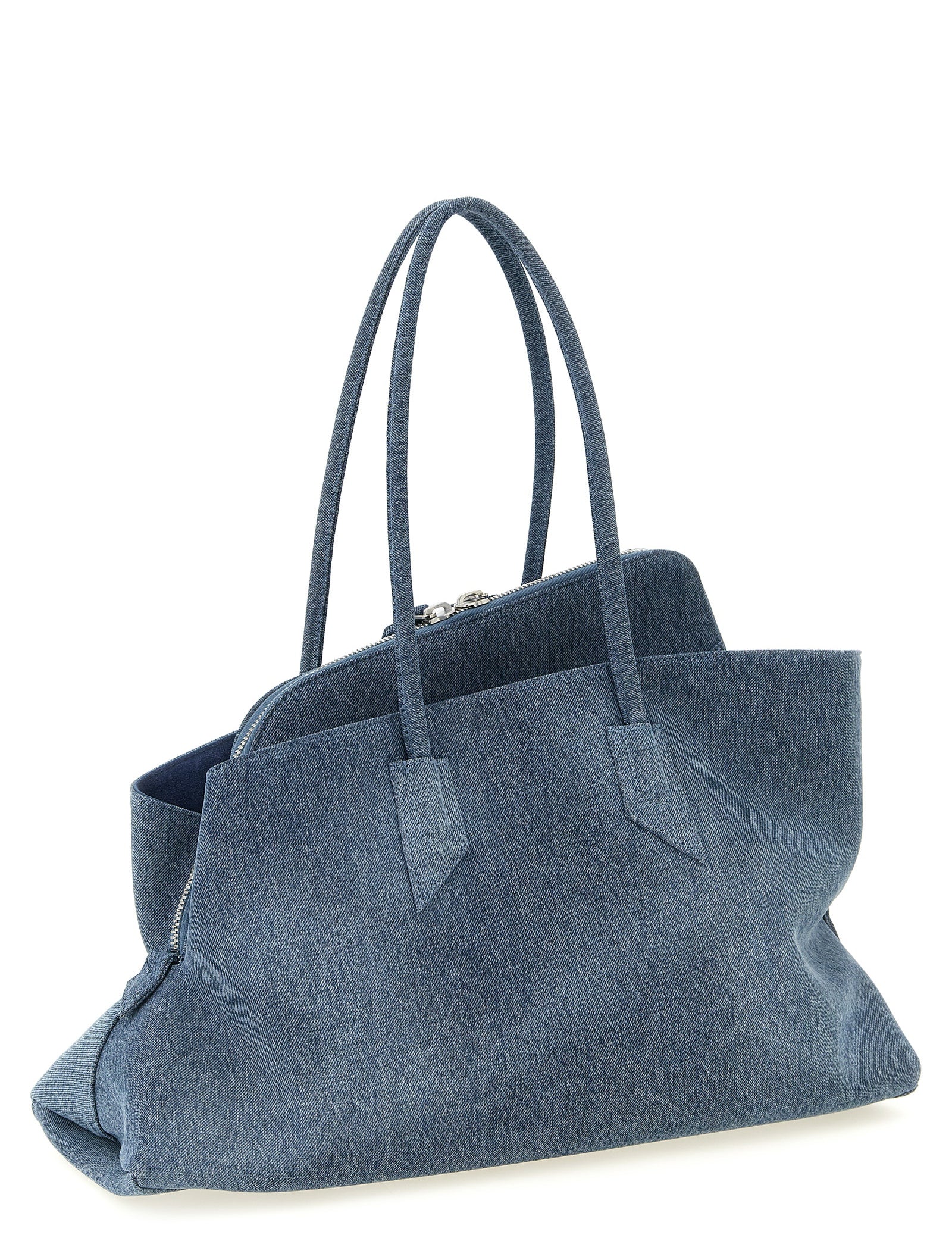 The Attico Blue Cotton Denim Shoulder Bag