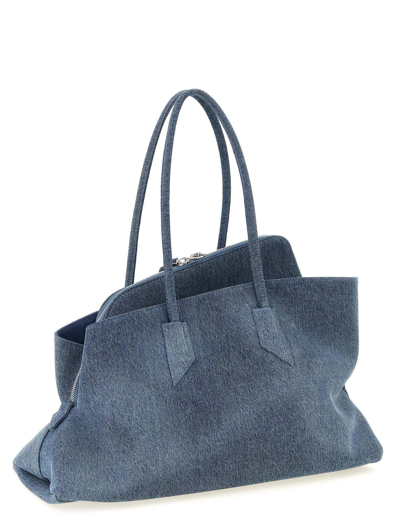 The Attico Blue Cotton Denim Shoulder Bag