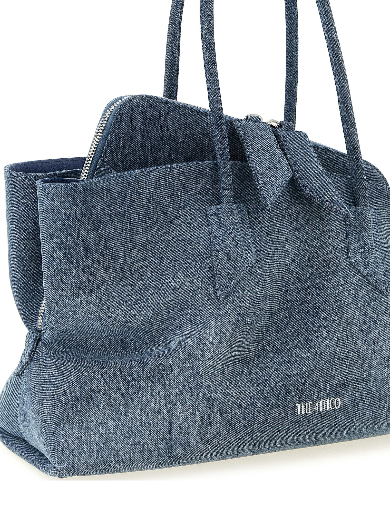The Attico Blue Cotton Denim Shoulder Bag