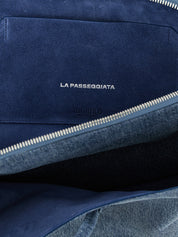 The Attico Blue Cotton Denim Shoulder Bag