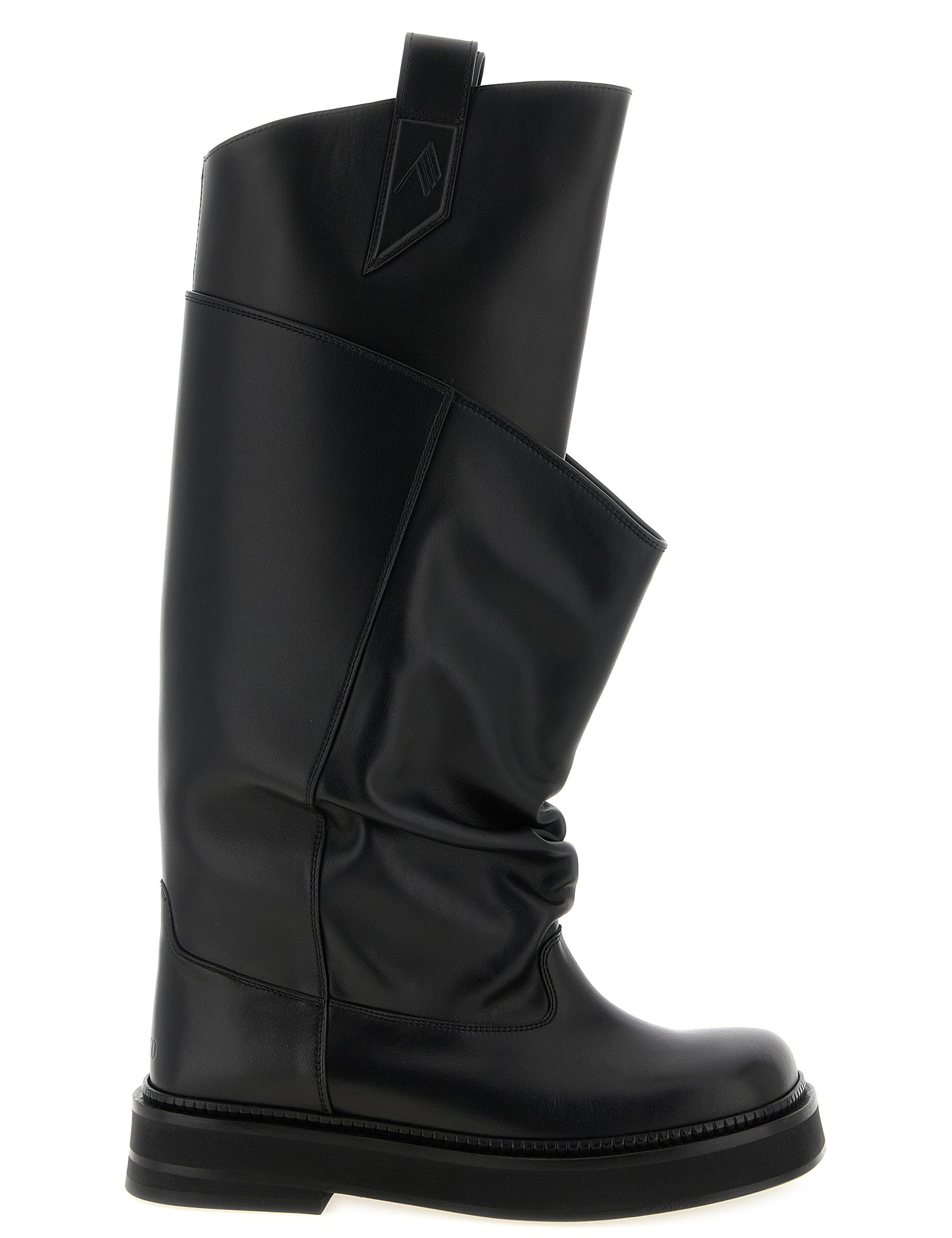 The Attico Black Calfskin Over The Knee Boots