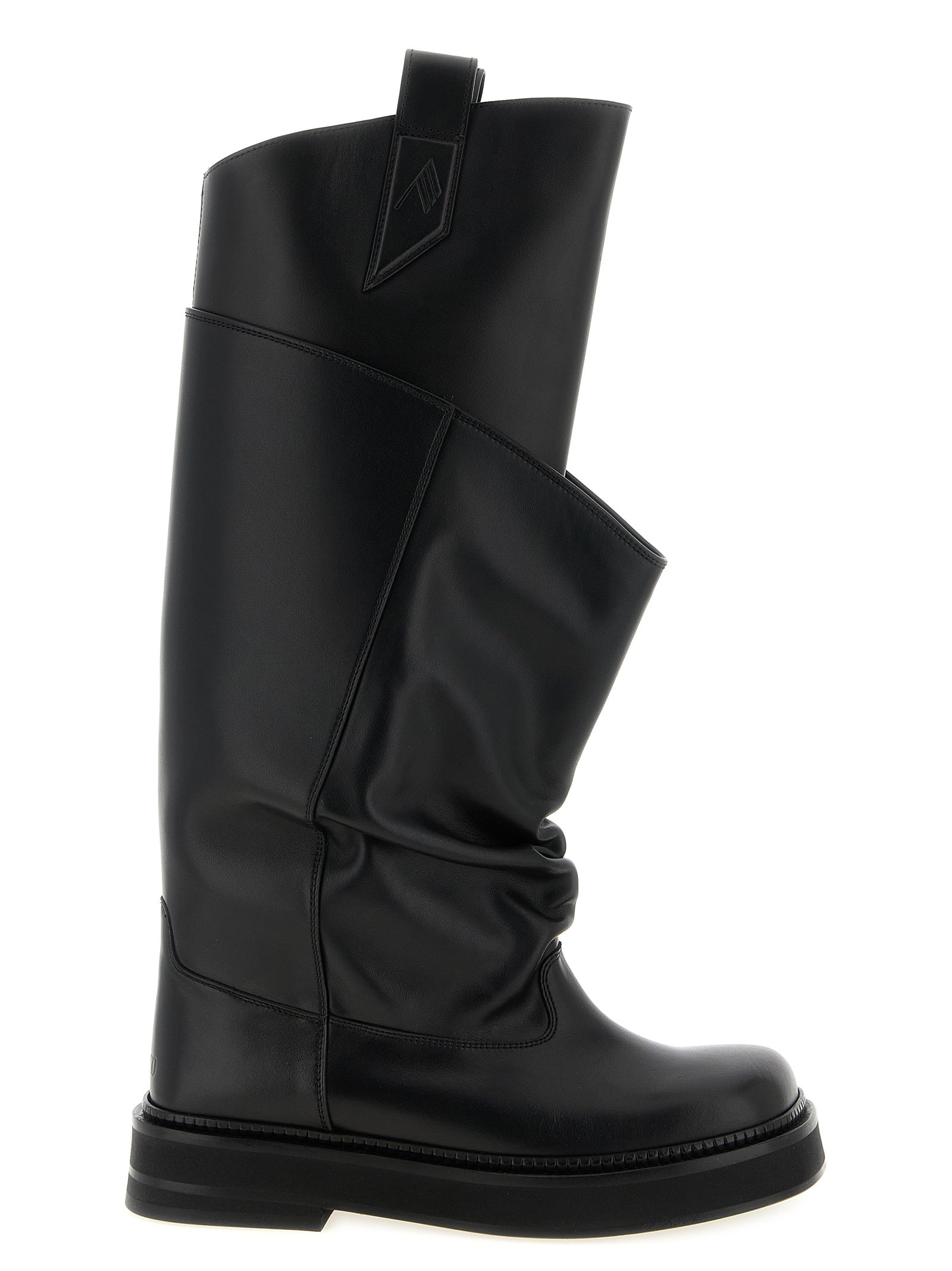 The Attico Black Calfskin Over The Knee Boots