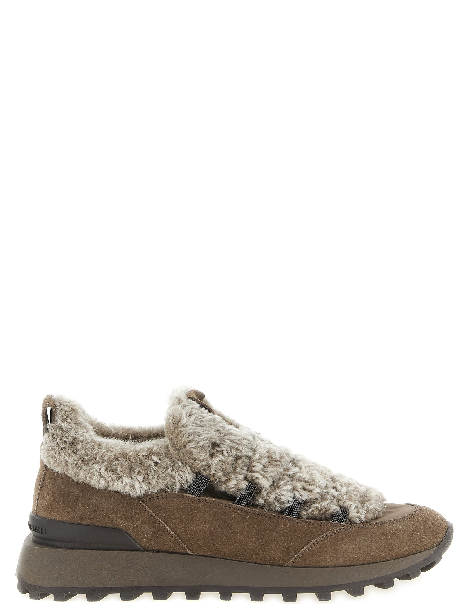 Brunello Cucinelli Brown Calfskin Chunky Sneakers