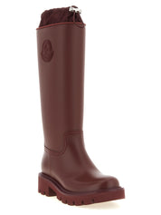 Moncler Bordeaux PVC Nylon Over The Knee Rain Boots
