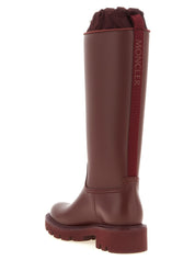 Moncler Bordeaux PVC Nylon Over The Knee Rain Boots