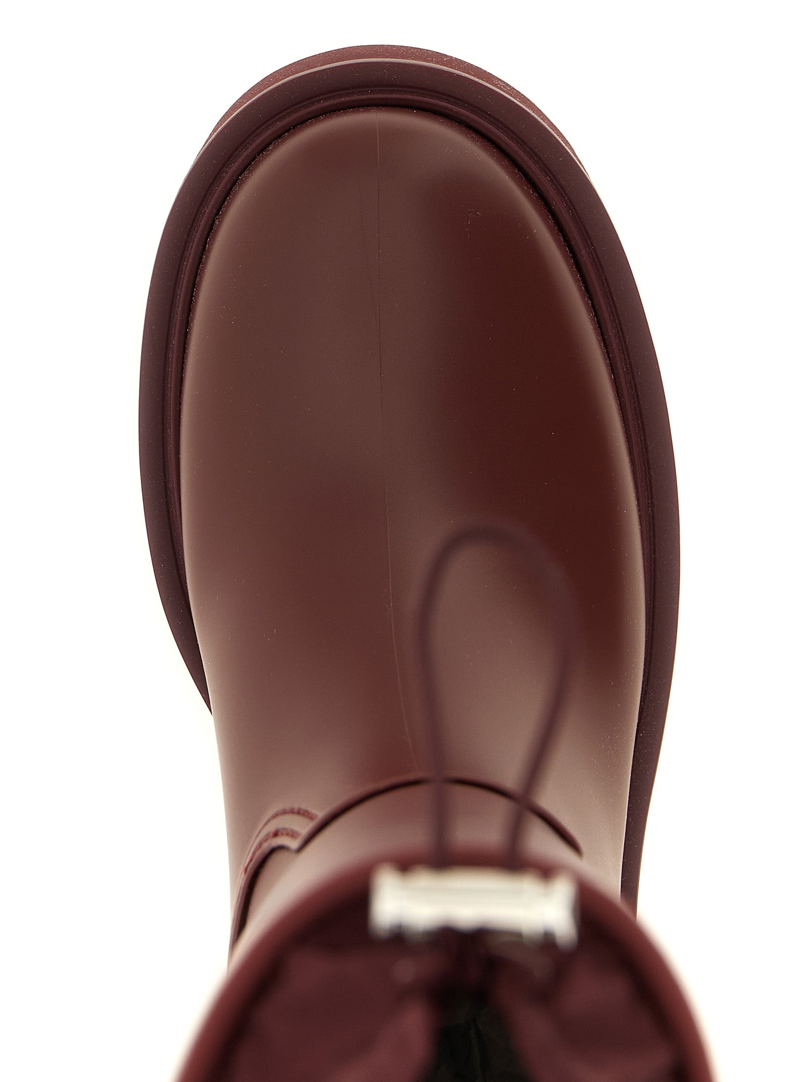 Moncler Bordeaux PVC Nylon Over The Knee Rain Boots