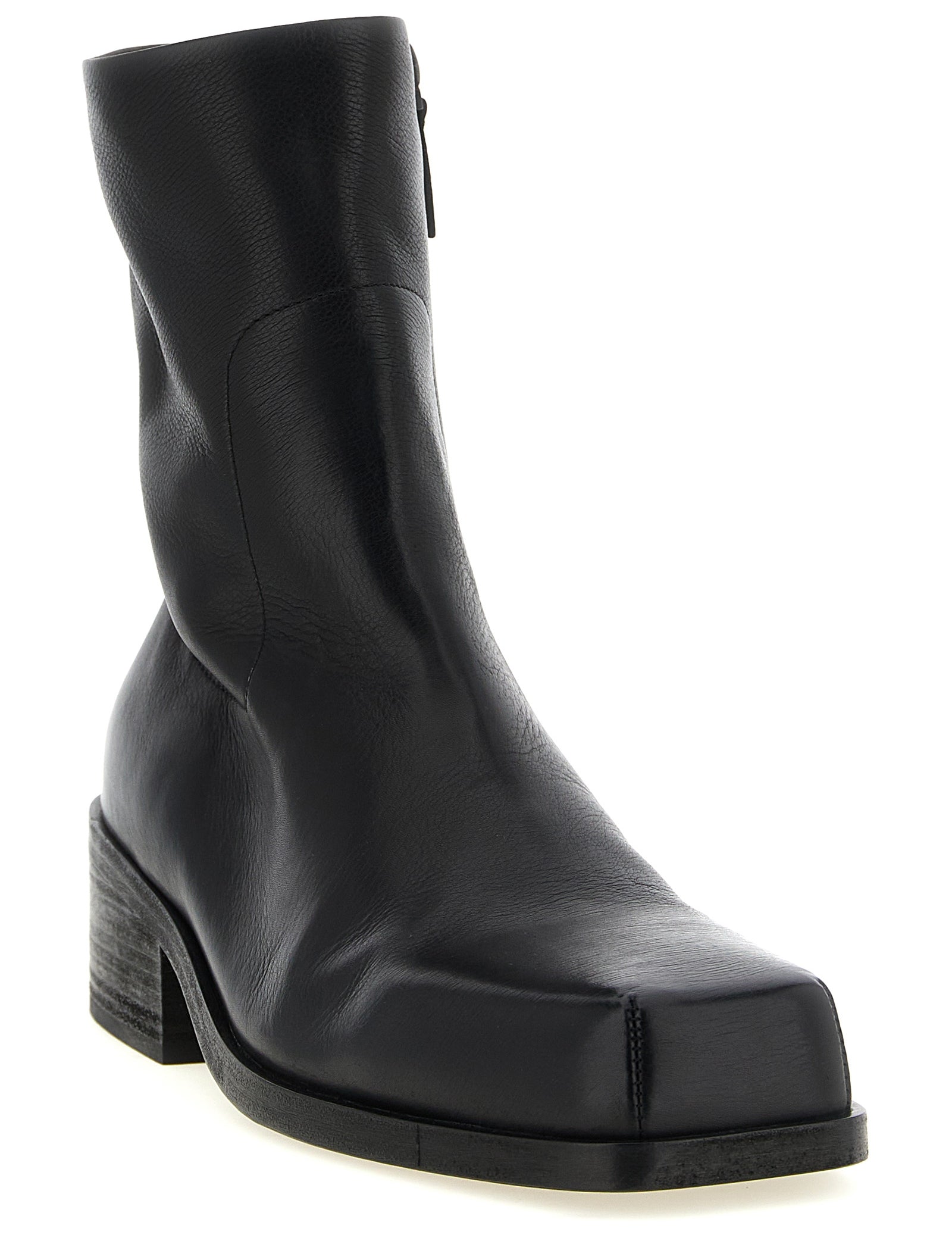 Marsell Black Calfskin Ankle Boots