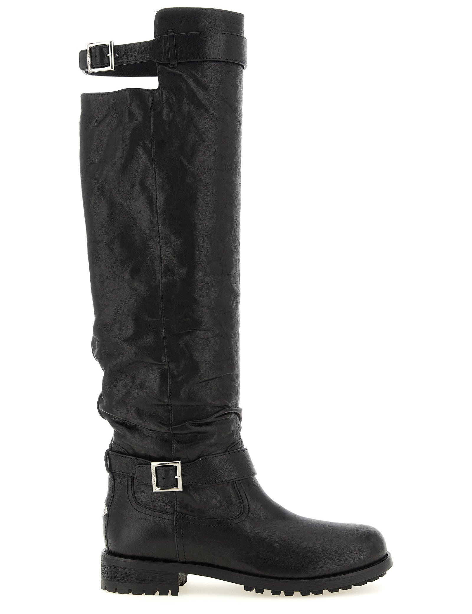 Jimmy Choo Black Leather Over The Knee Boots