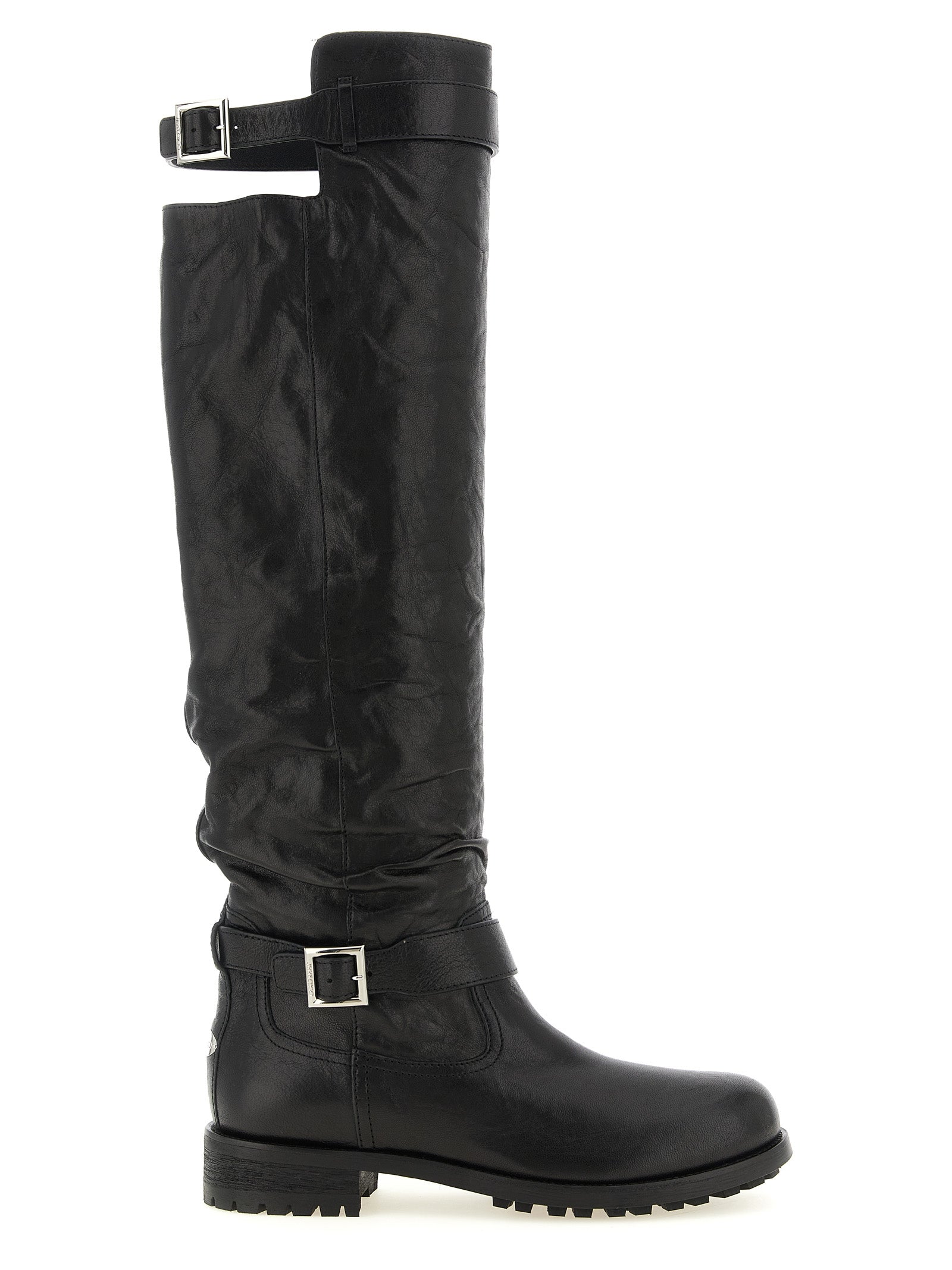 Jimmy Choo Black Leather Over The Knee Boots