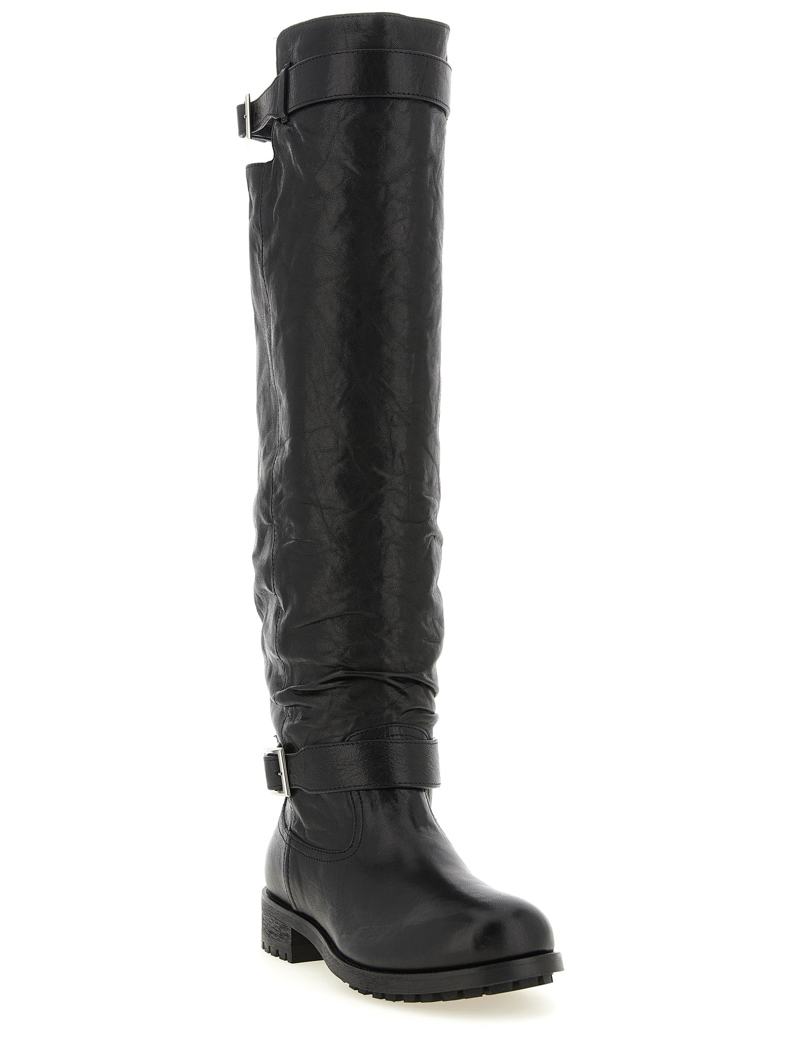Jimmy Choo Black Leather Over The Knee Boots