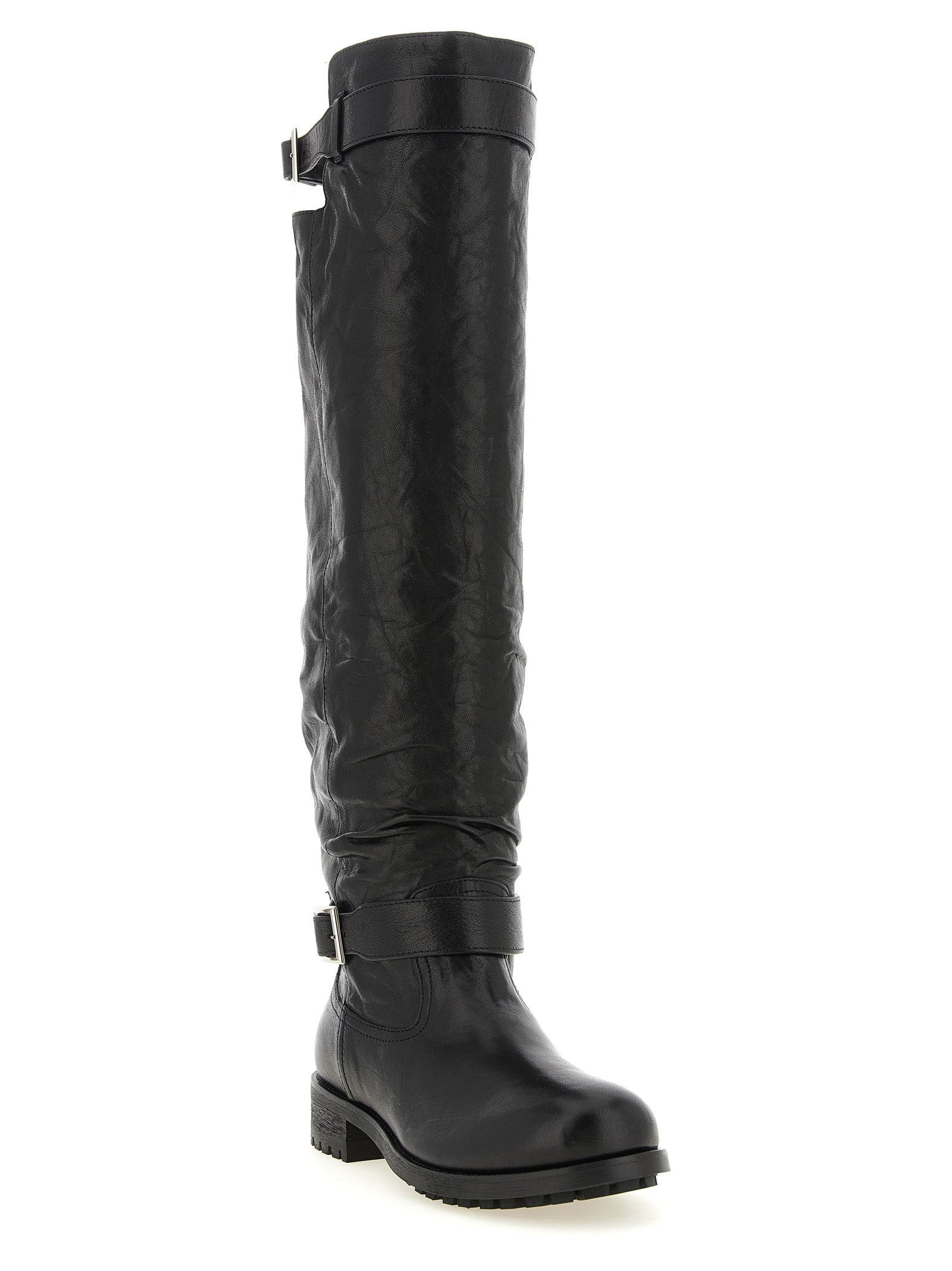 Jimmy Choo Black Leather Over The Knee Boots