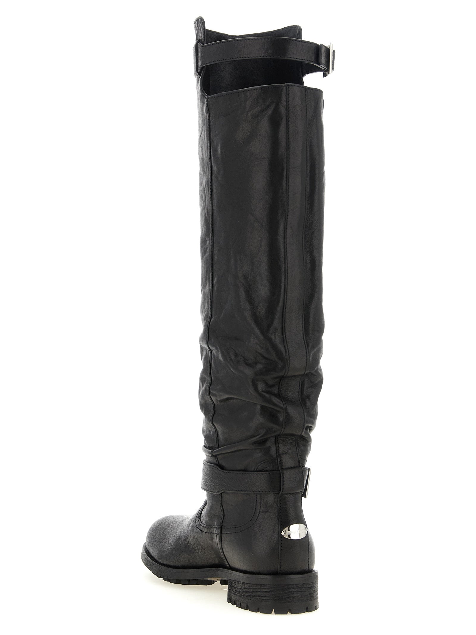 Jimmy Choo Black Leather Over The Knee Boots