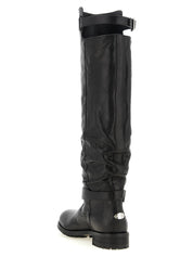Jimmy Choo Black Leather Over The Knee Boots