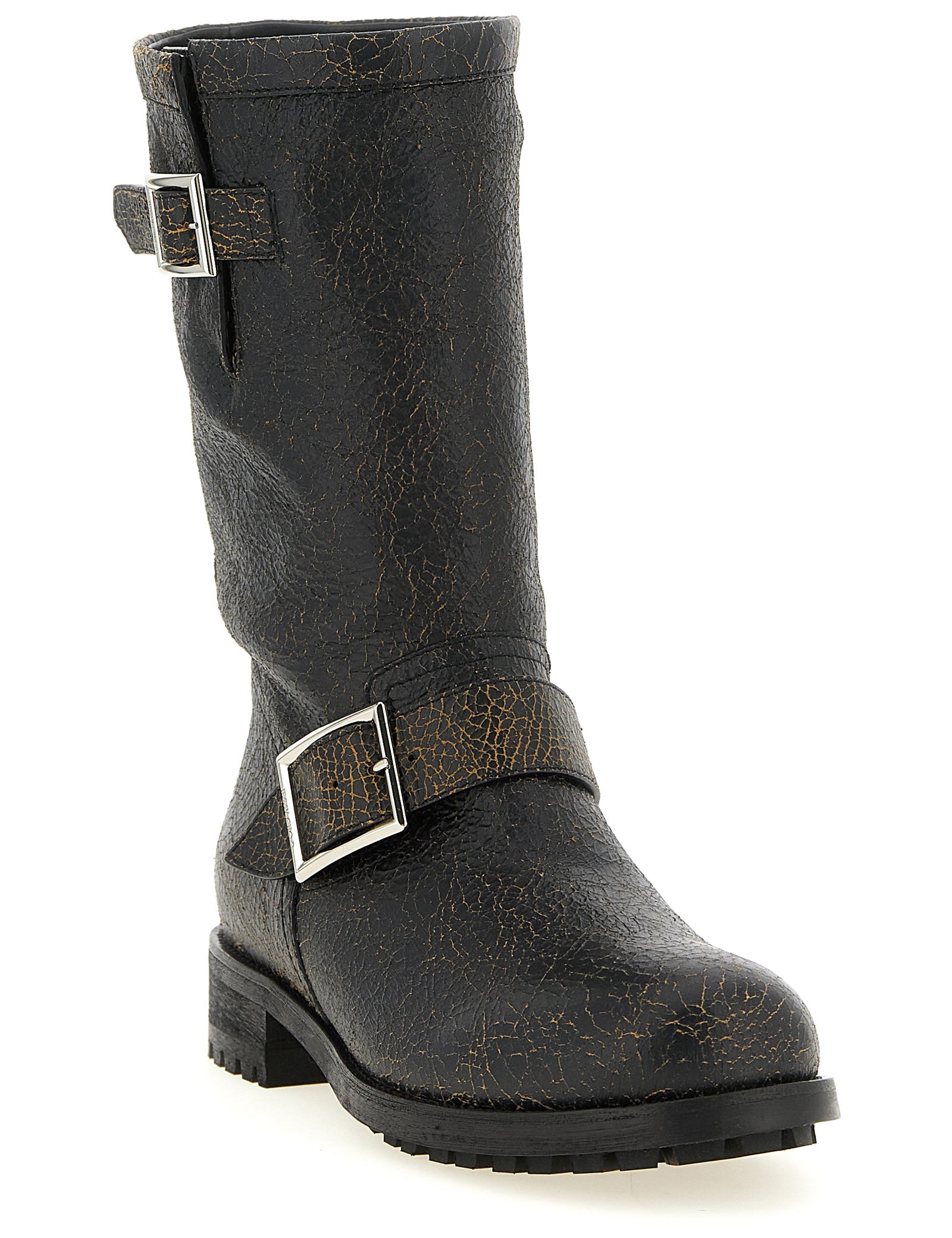 Jimmy Choo Black Leather Ankle Boots