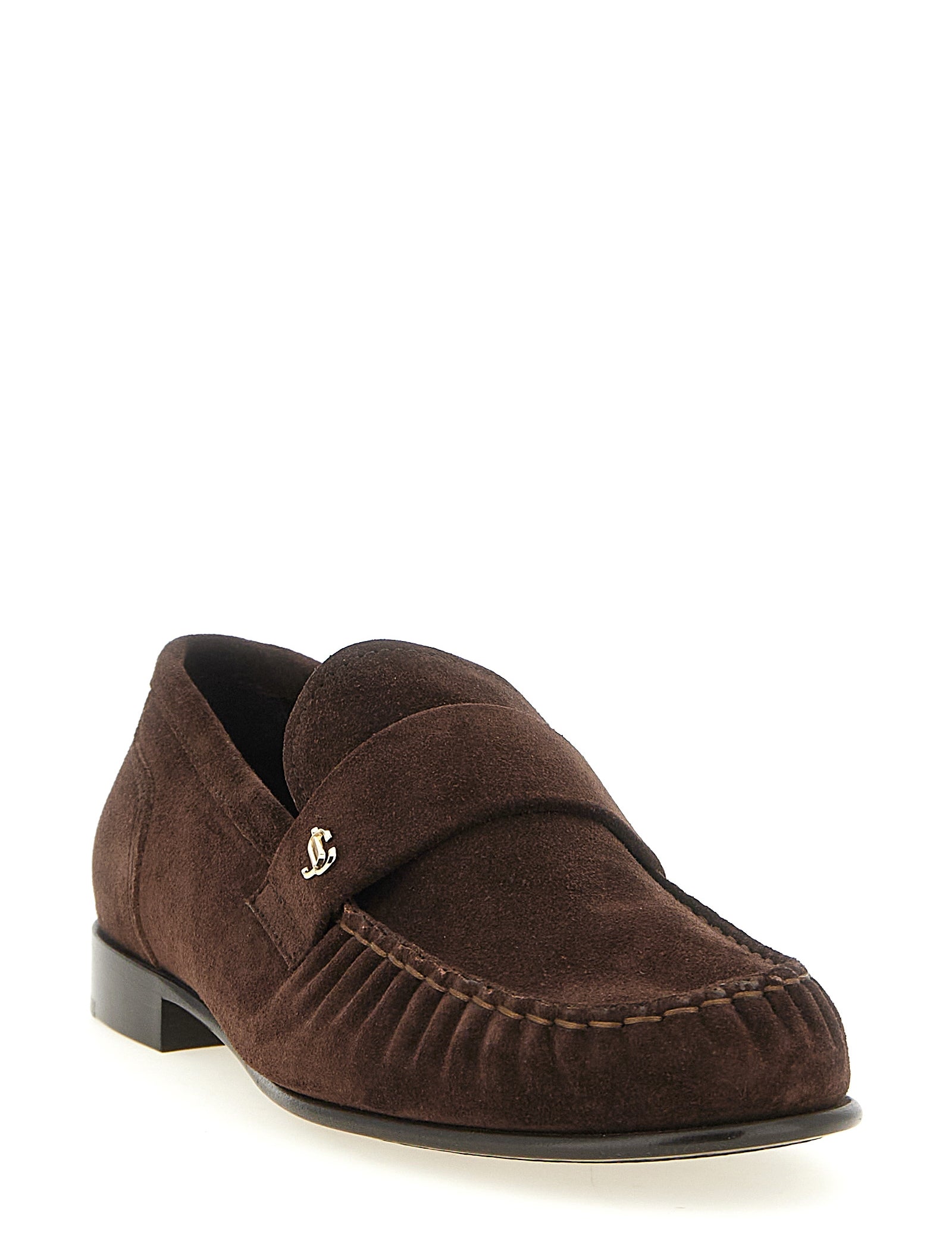 Jimmy Choo Brown Suede Slip-On Loafers