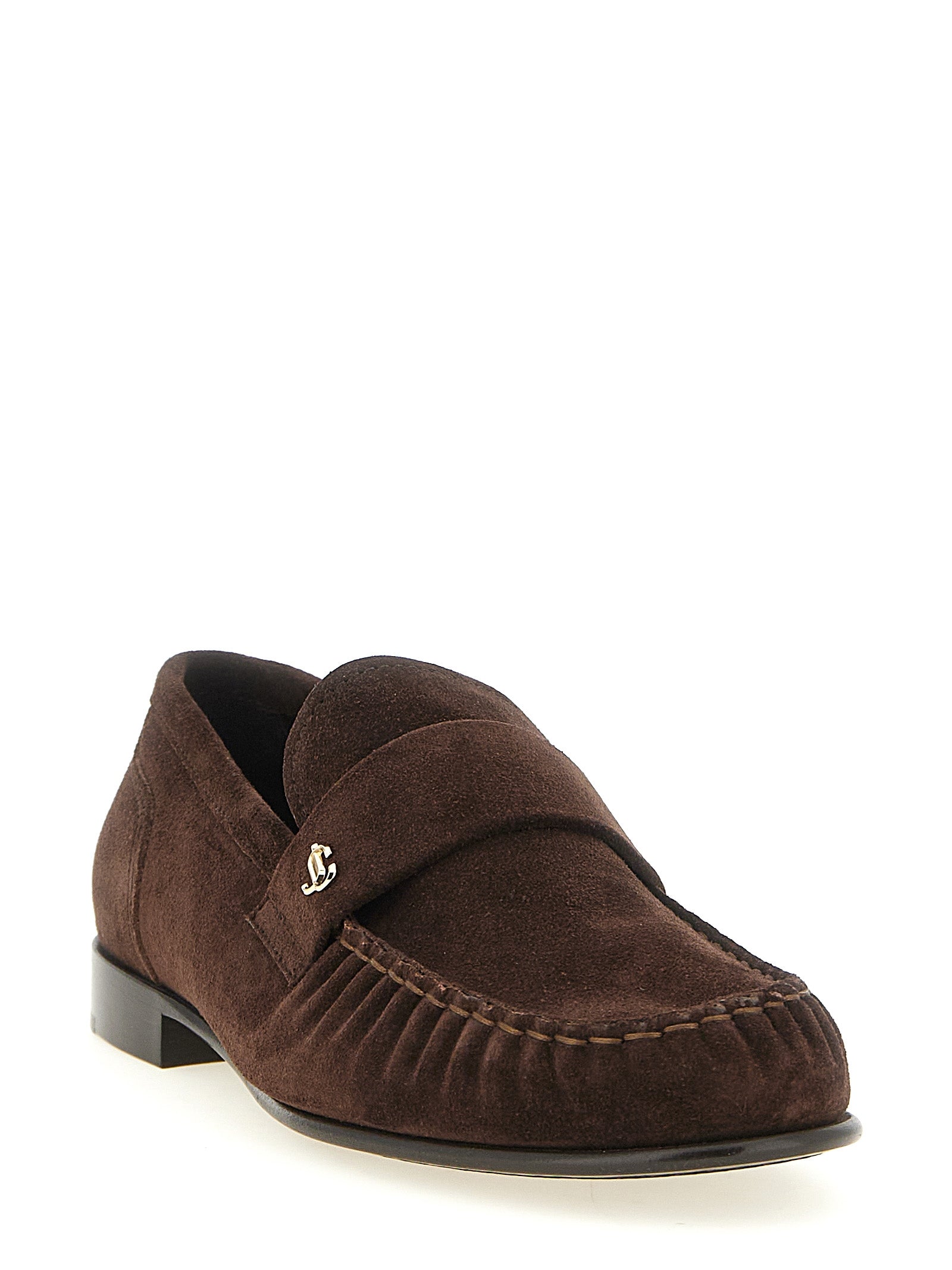 Jimmy Choo Brown Suede Slip-On Loafers
