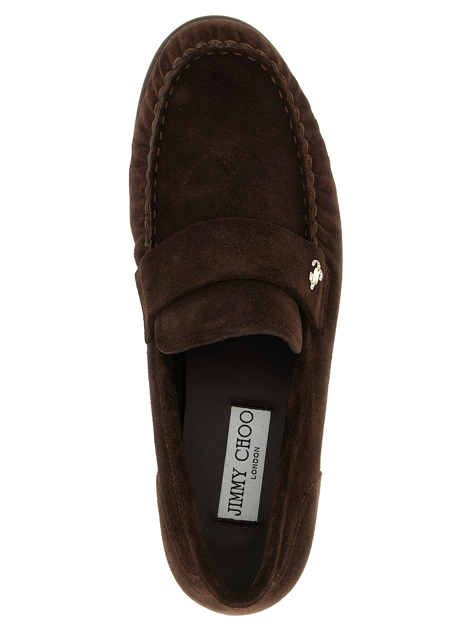 Jimmy Choo Brown Suede Slip-On Loafers