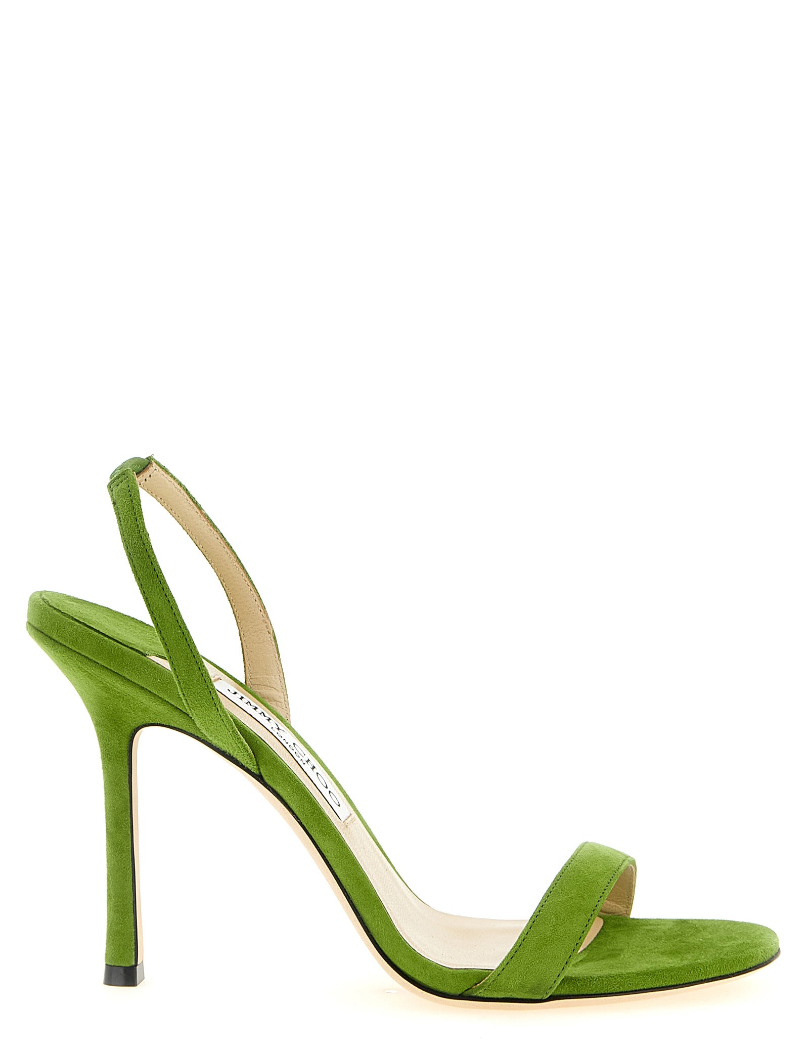Jimmy Choo Clover Green Suede Stiletto Heel Sandals