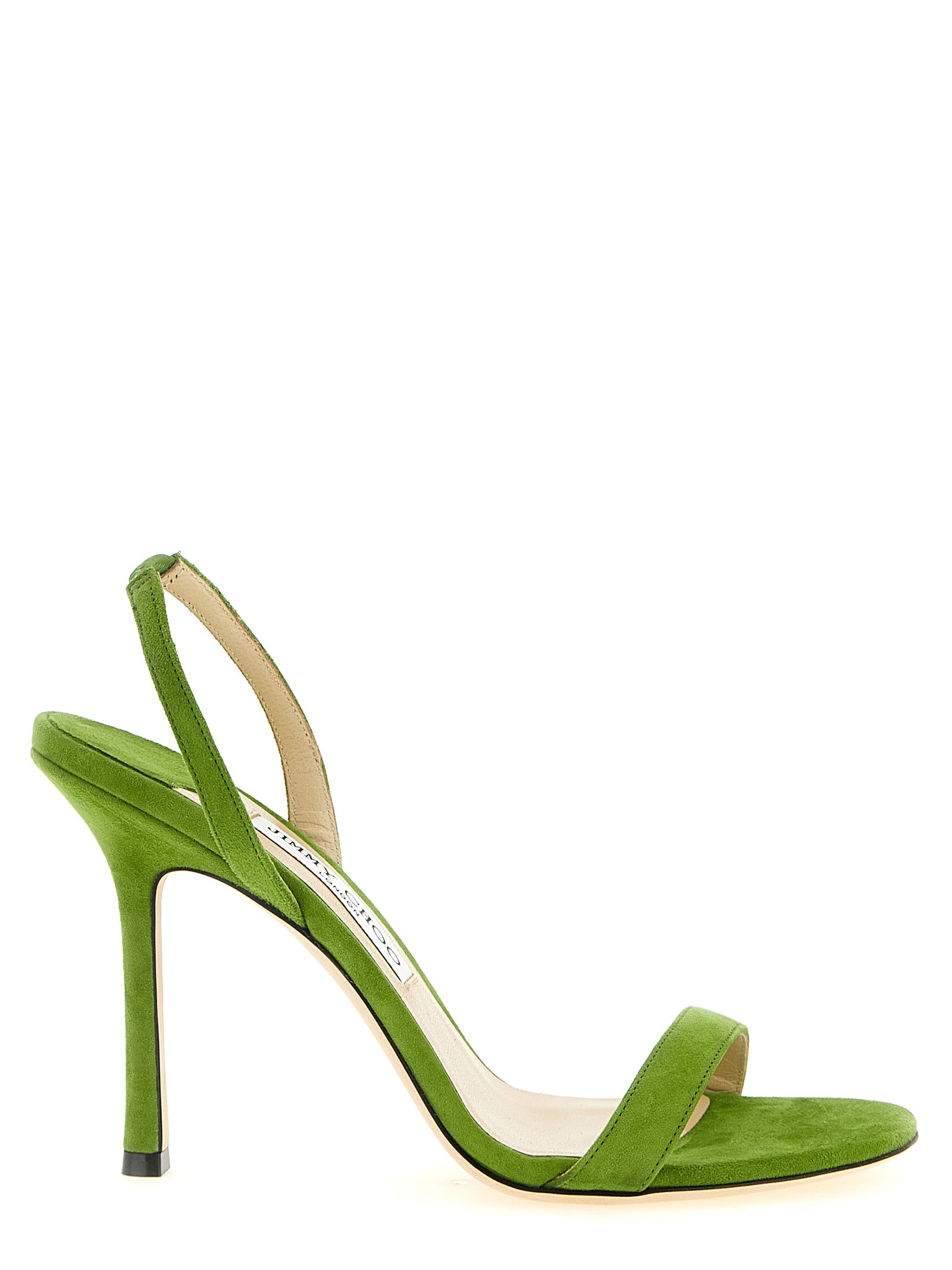 Jimmy Choo Clover Green Suede Stiletto Heel Sandals