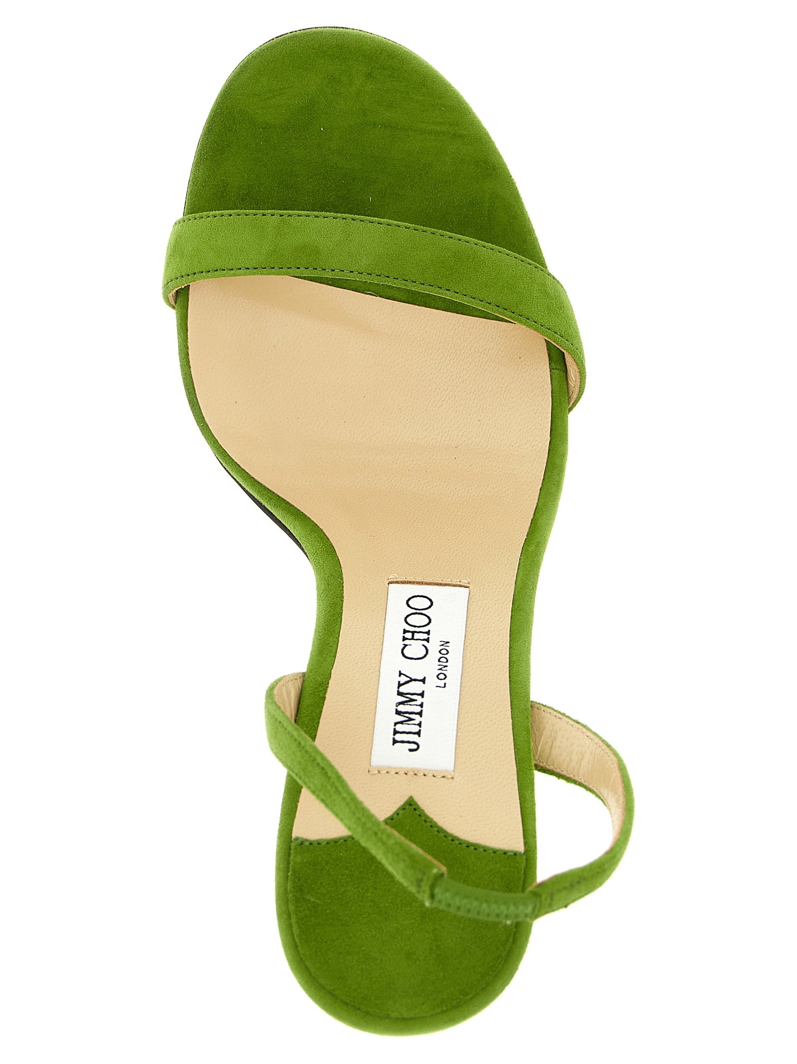 Jimmy Choo Clover Green Suede Stiletto Heel Sandals