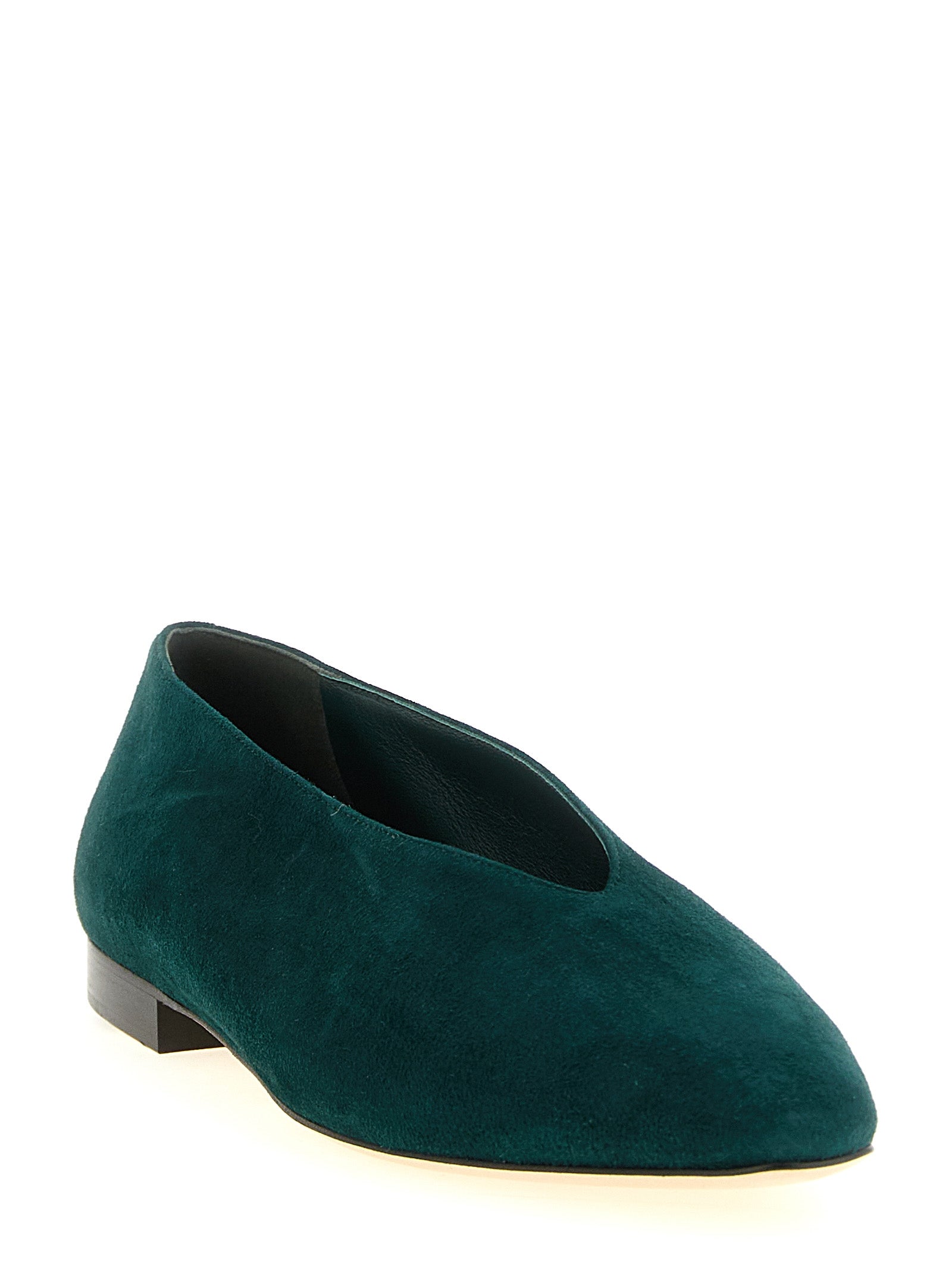 Jimmy Choo Forest Green Suede Ballet Flats