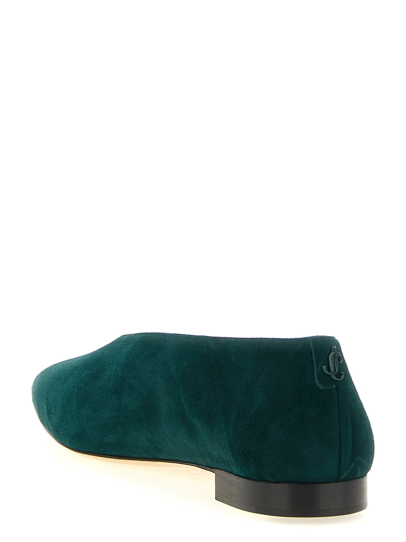Jimmy Choo Forest Green Suede Ballet Flats