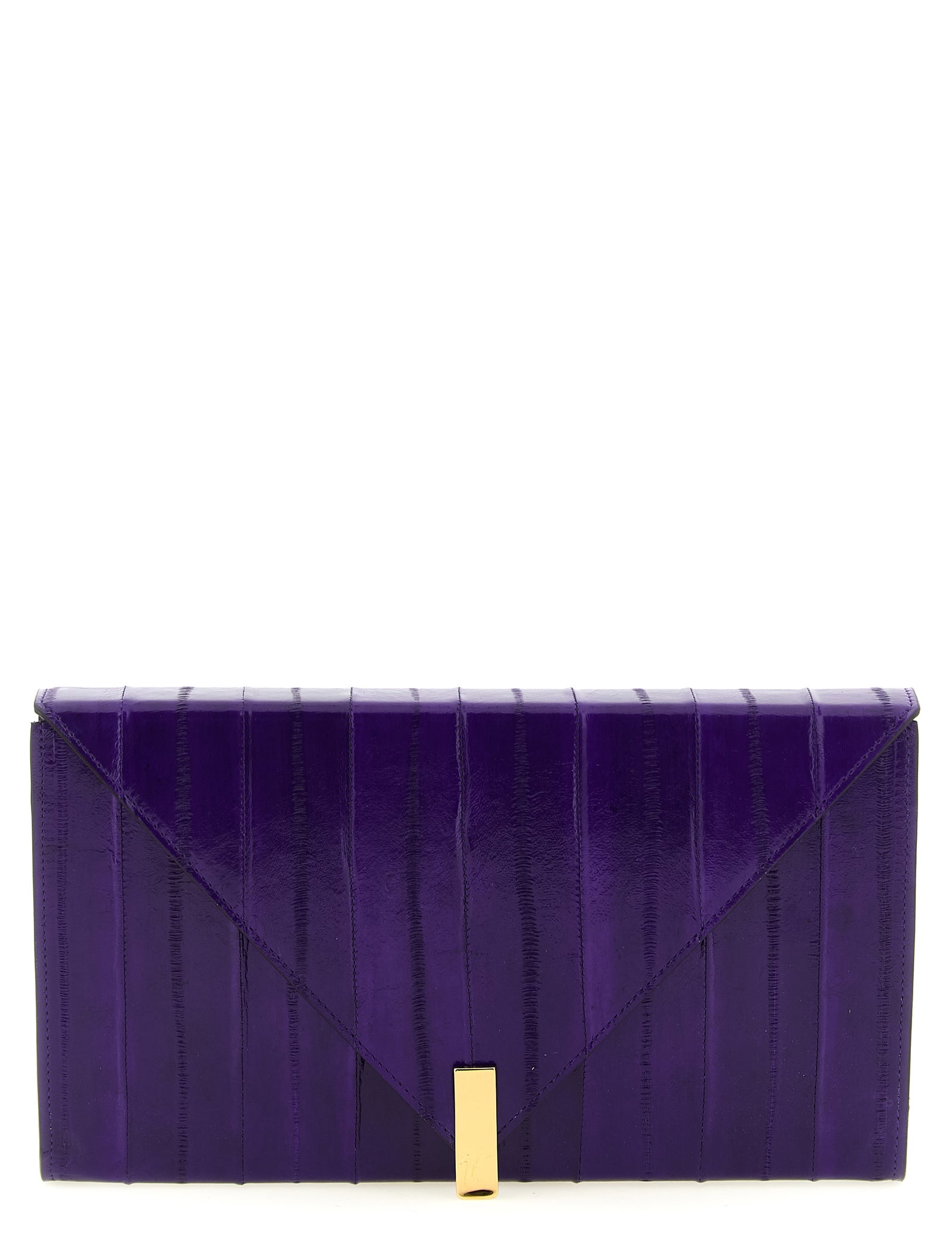 Giuseppe Zanotti Deep Purple Eel Leather Clutch Bag
