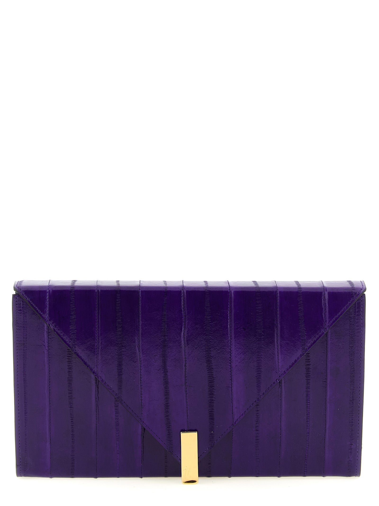 Giuseppe Zanotti Deep Purple Eel Leather Clutch Bag