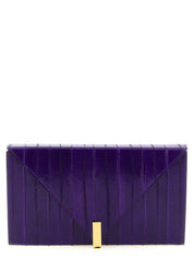 Giuseppe Zanotti Deep Purple Eel Leather Clutch Bag