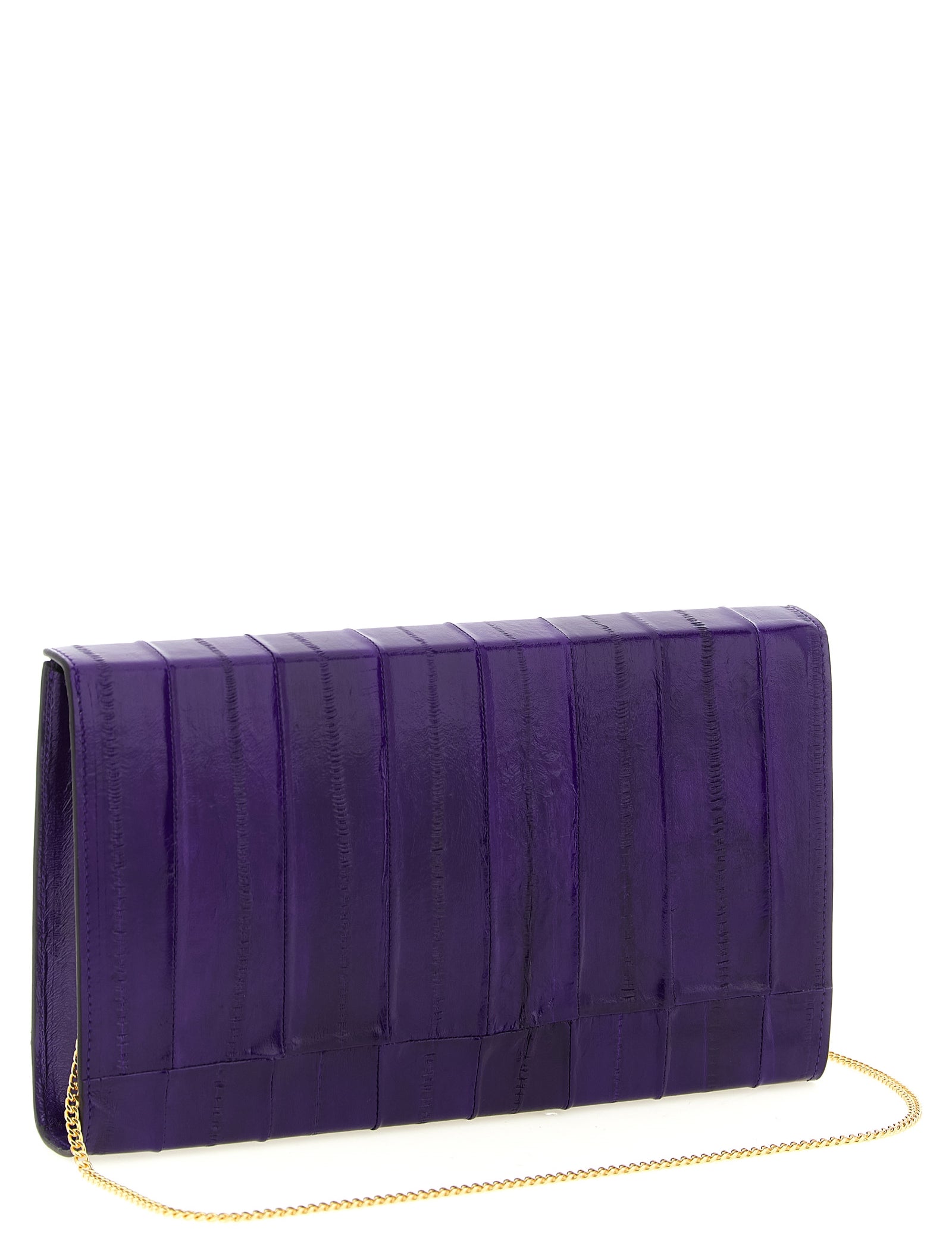 Giuseppe Zanotti Deep Purple Eel Leather Clutch Bag