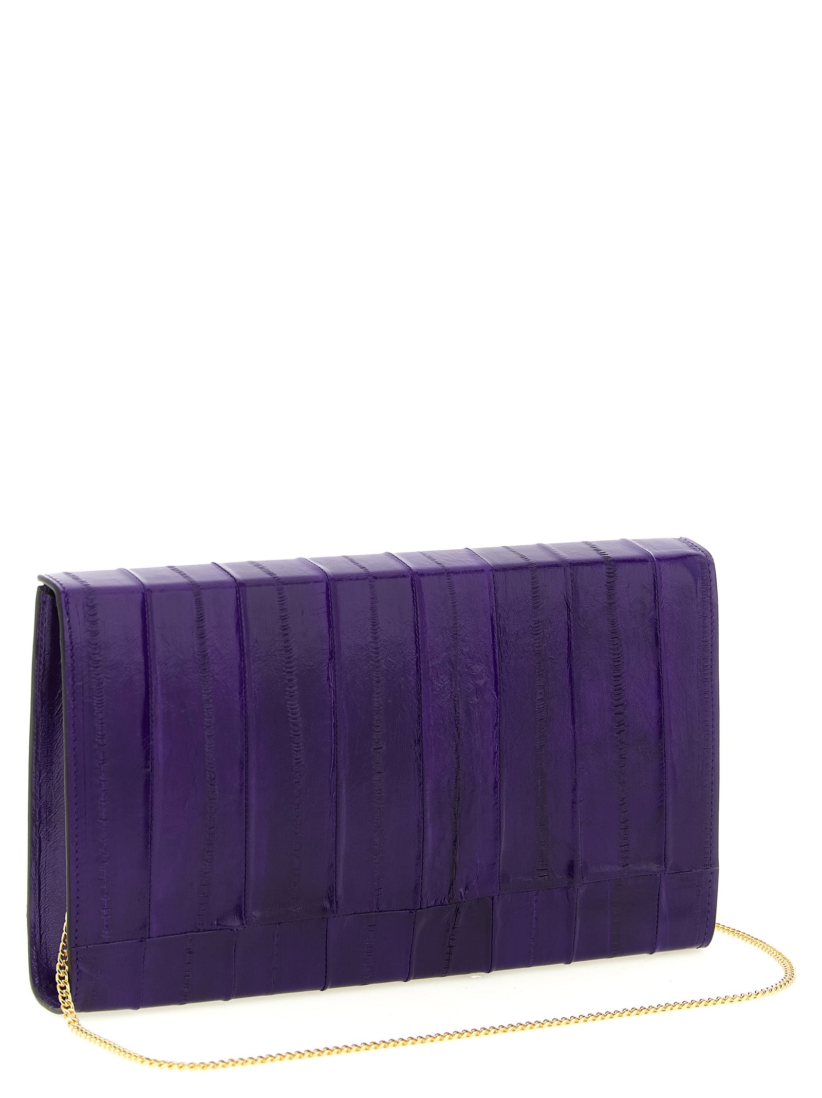 Giuseppe Zanotti Deep Purple Eel Leather Clutch Bag