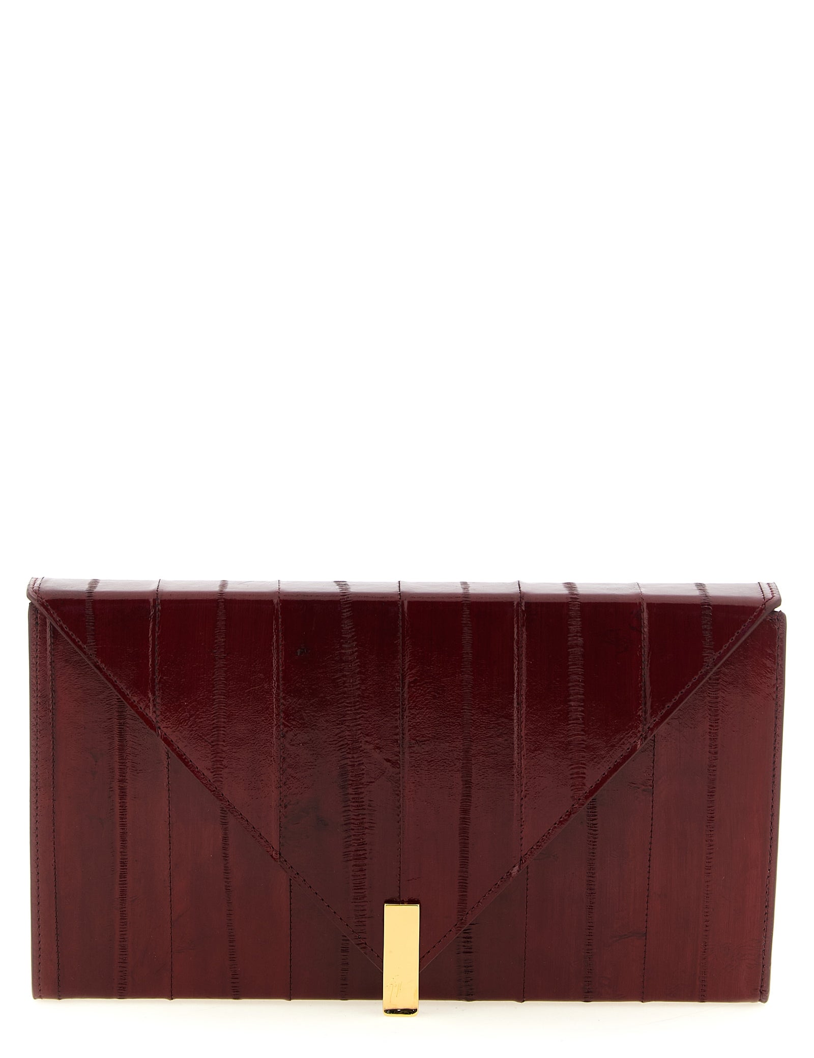 Giuseppe Zanotti Bordeaux Eel Leather Clutch Bag