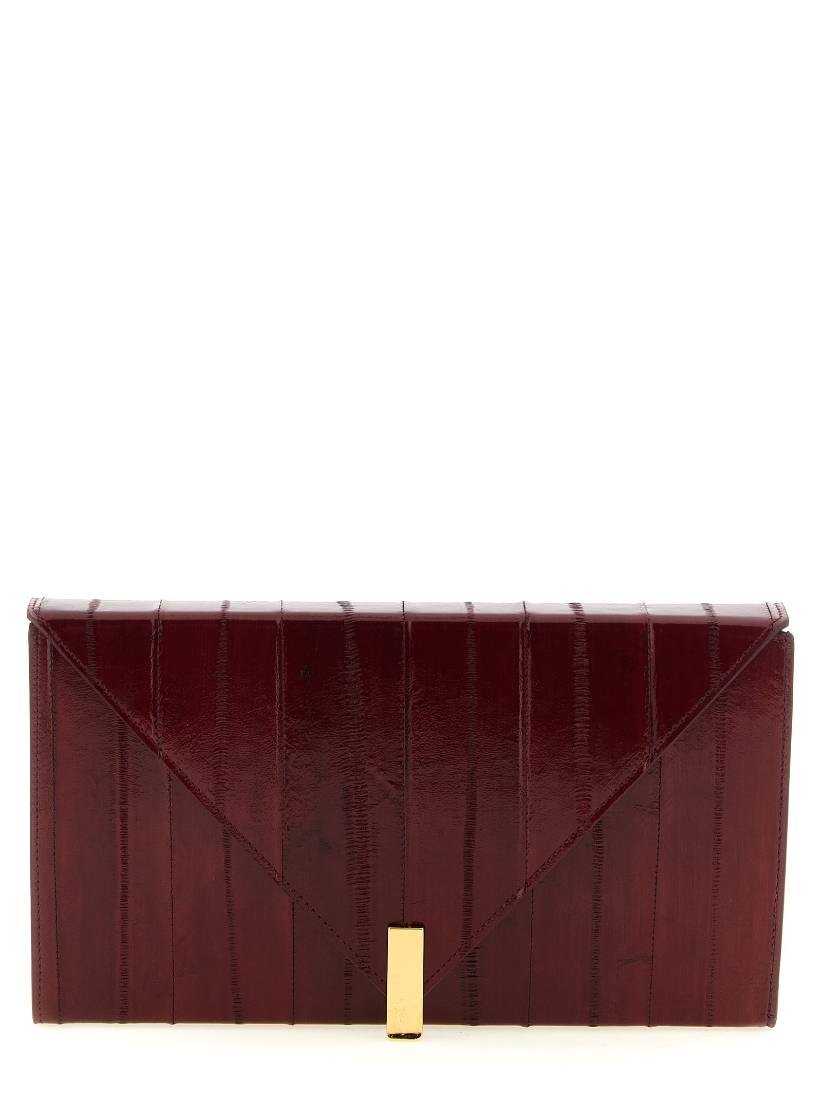 Giuseppe Zanotti Bordeaux Eel Leather Clutch Bag
