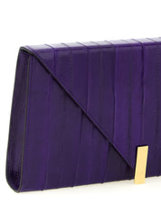 Giuseppe Zanotti Deep Purple Eel Leather Clutch Bag