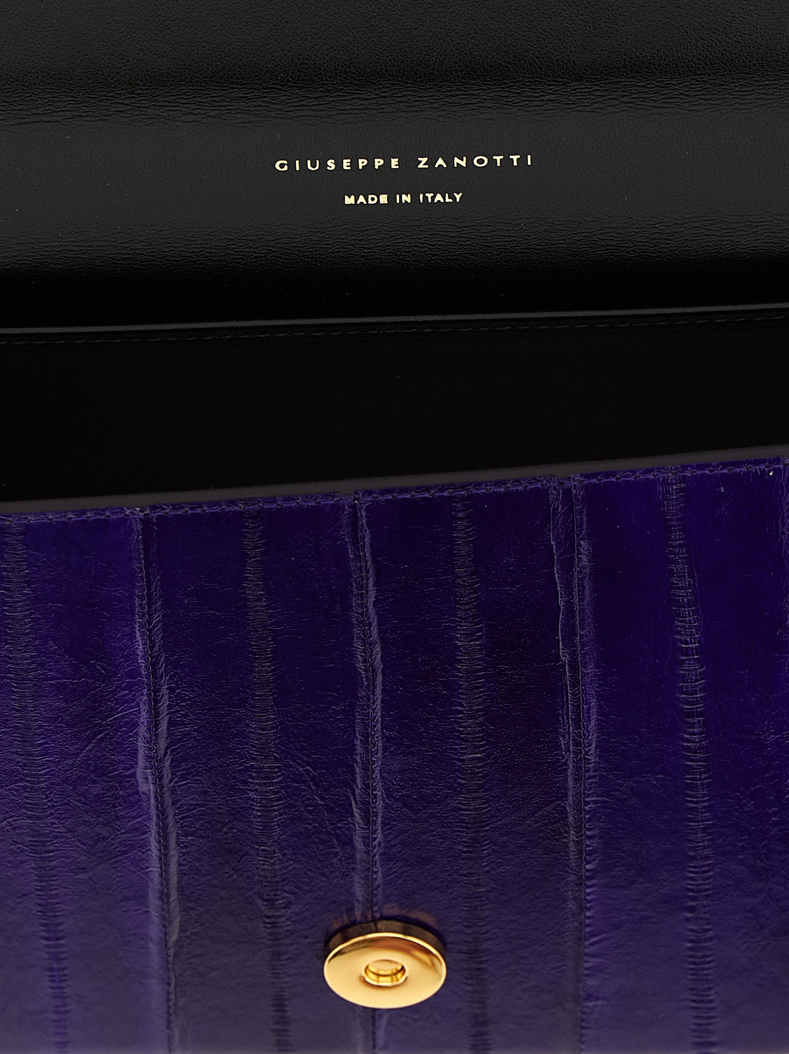 Giuseppe Zanotti Deep Purple Eel Leather Clutch Bag