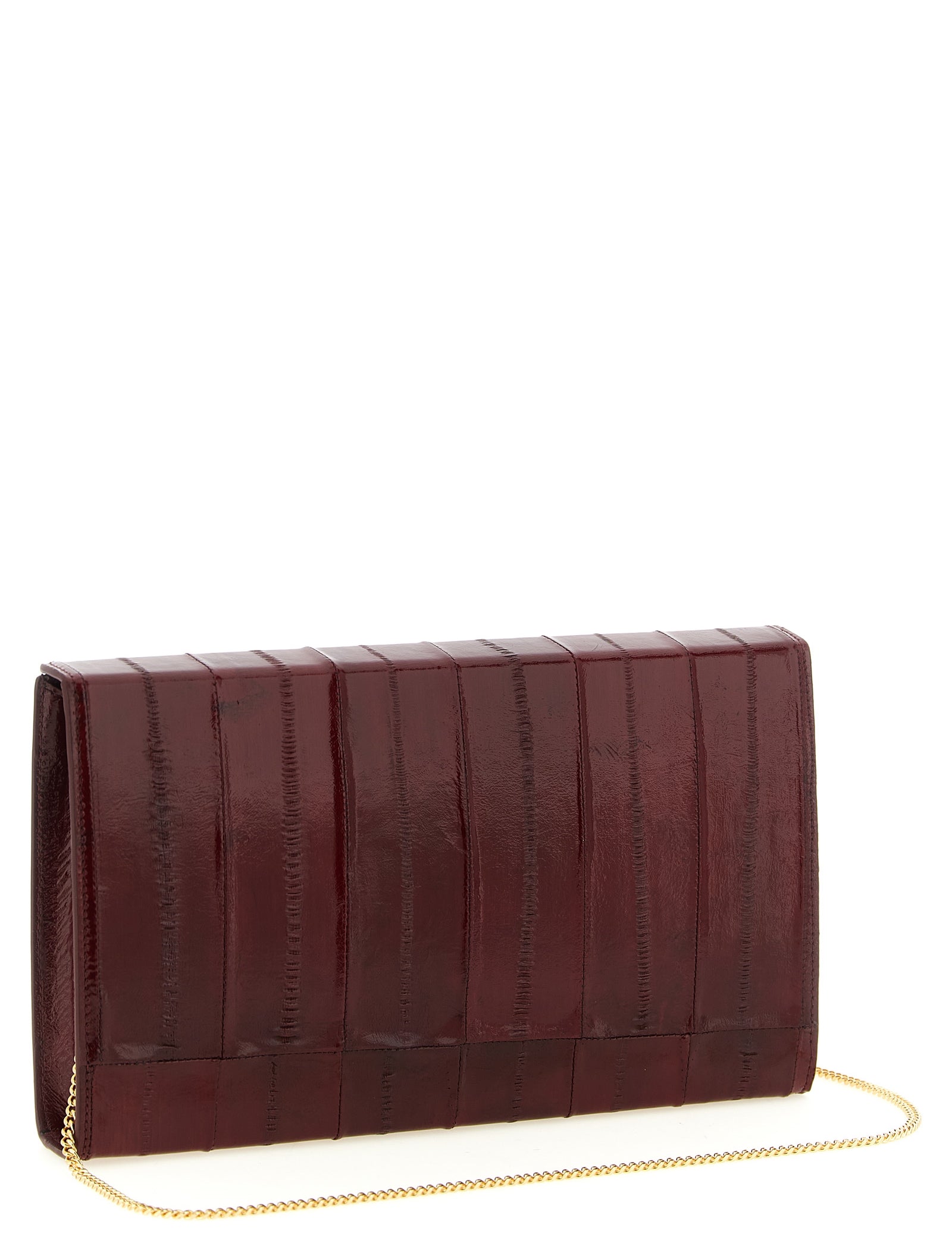 Giuseppe Zanotti Bordeaux Eel Leather Clutch Bag
