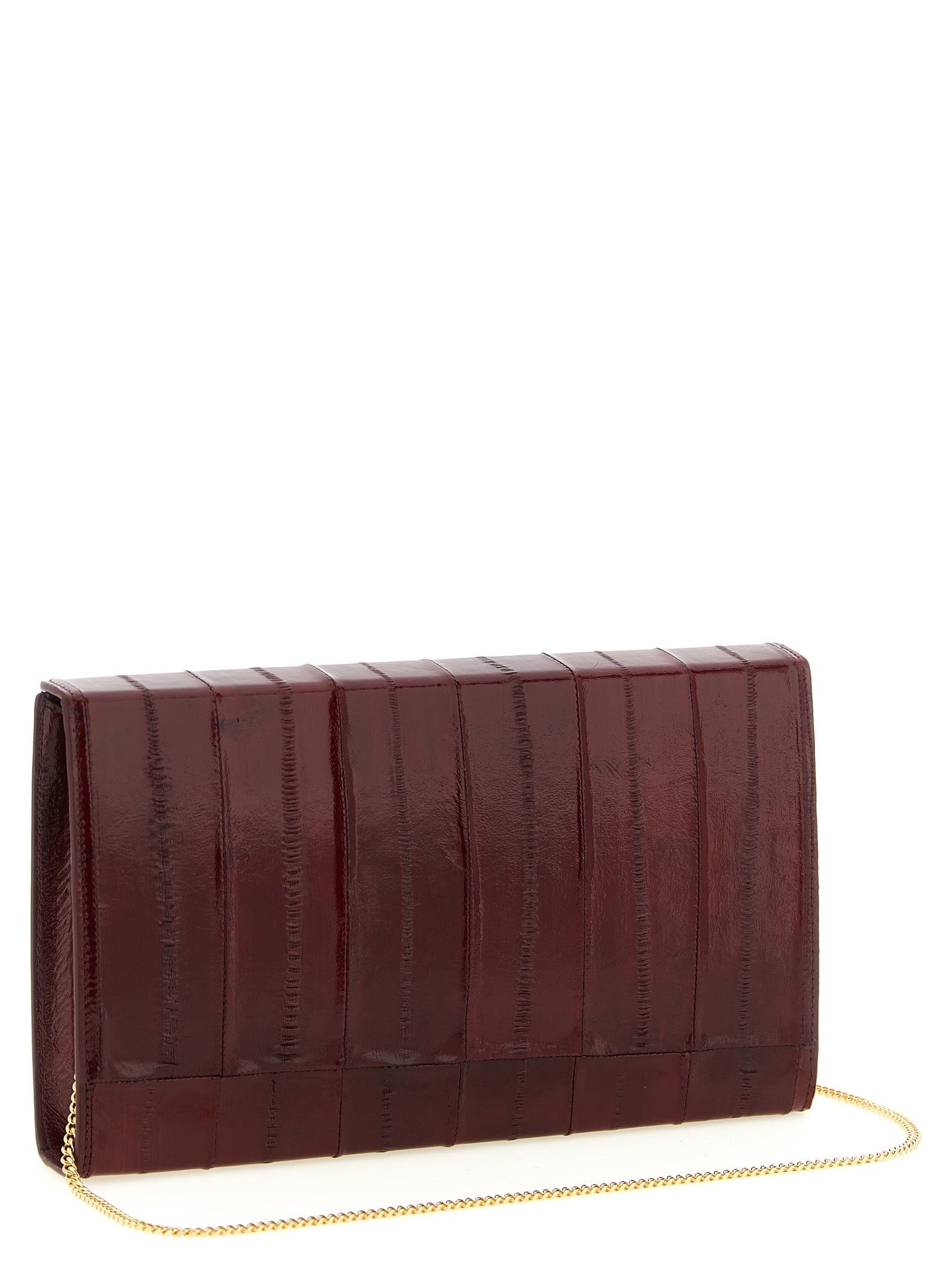 Giuseppe Zanotti Bordeaux Eel Leather Clutch Bag