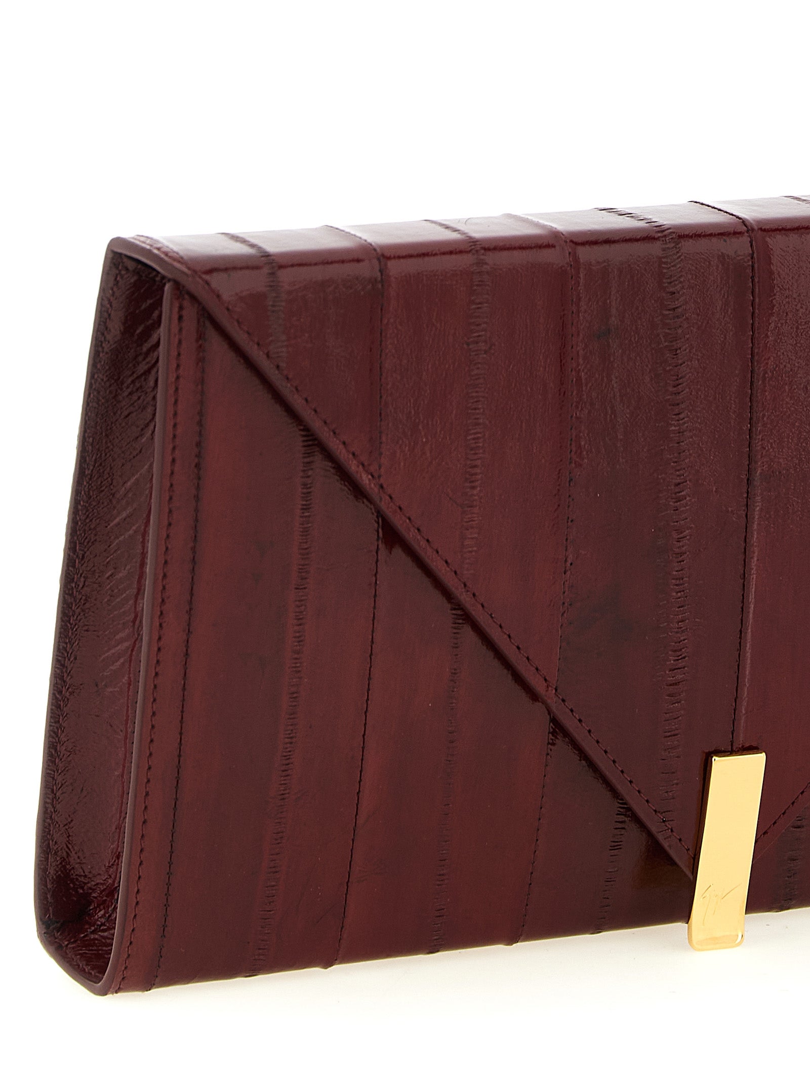 Giuseppe Zanotti Bordeaux Eel Leather Clutch Bag
