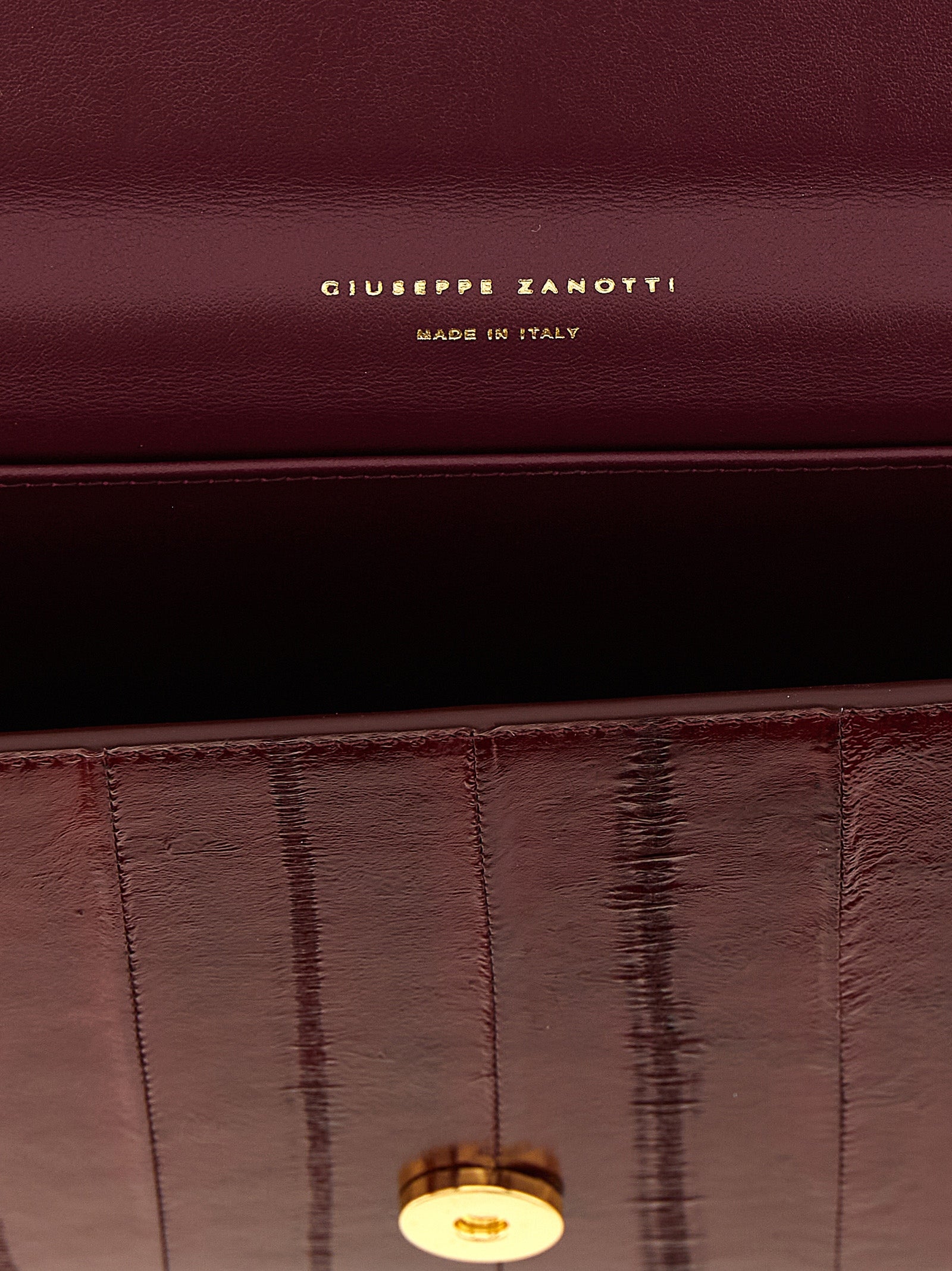 Giuseppe Zanotti Bordeaux Eel Leather Clutch Bag
